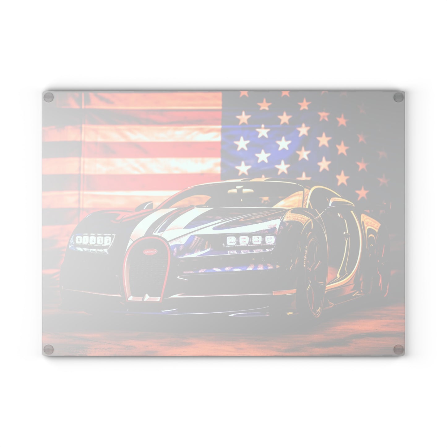 Glass Cutting Board Macro Bugatti American Flag 4