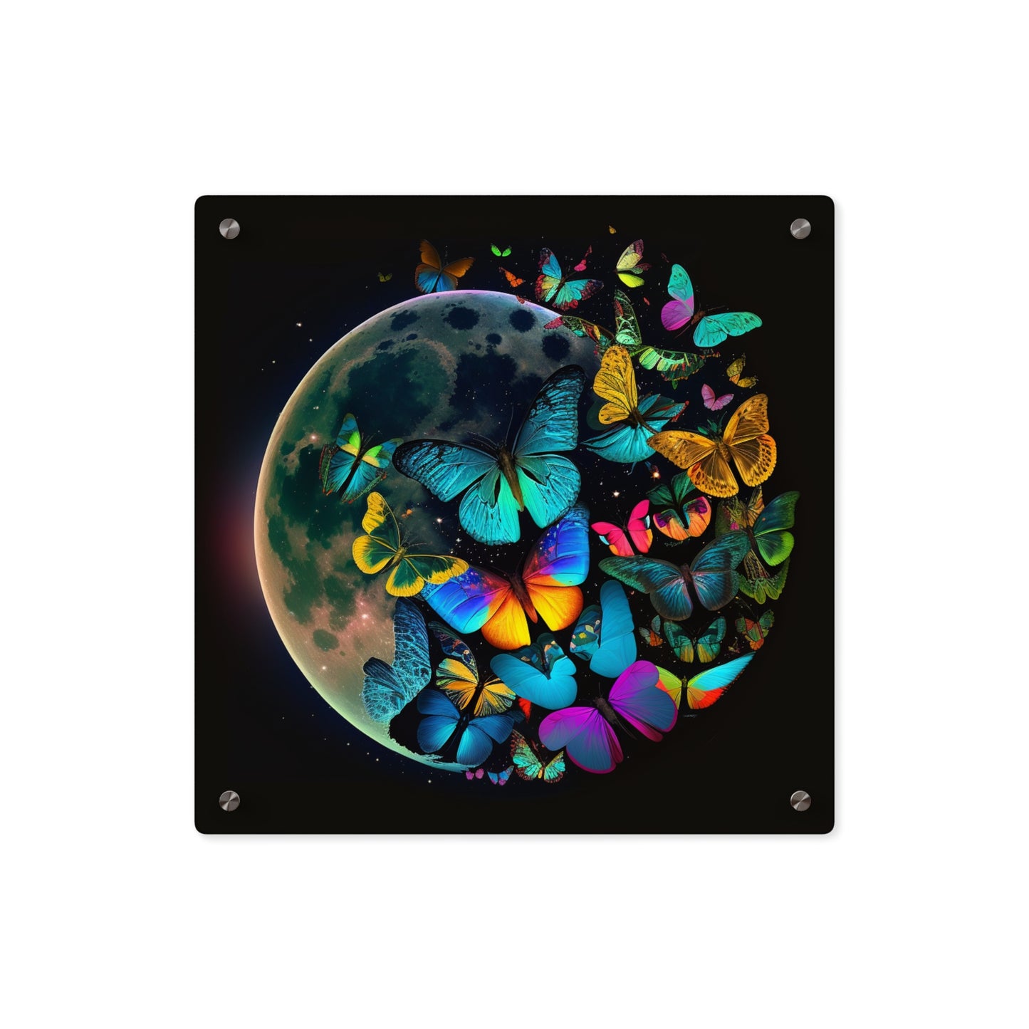 Acrylic Wall Art Panels Moon Butterfly 2