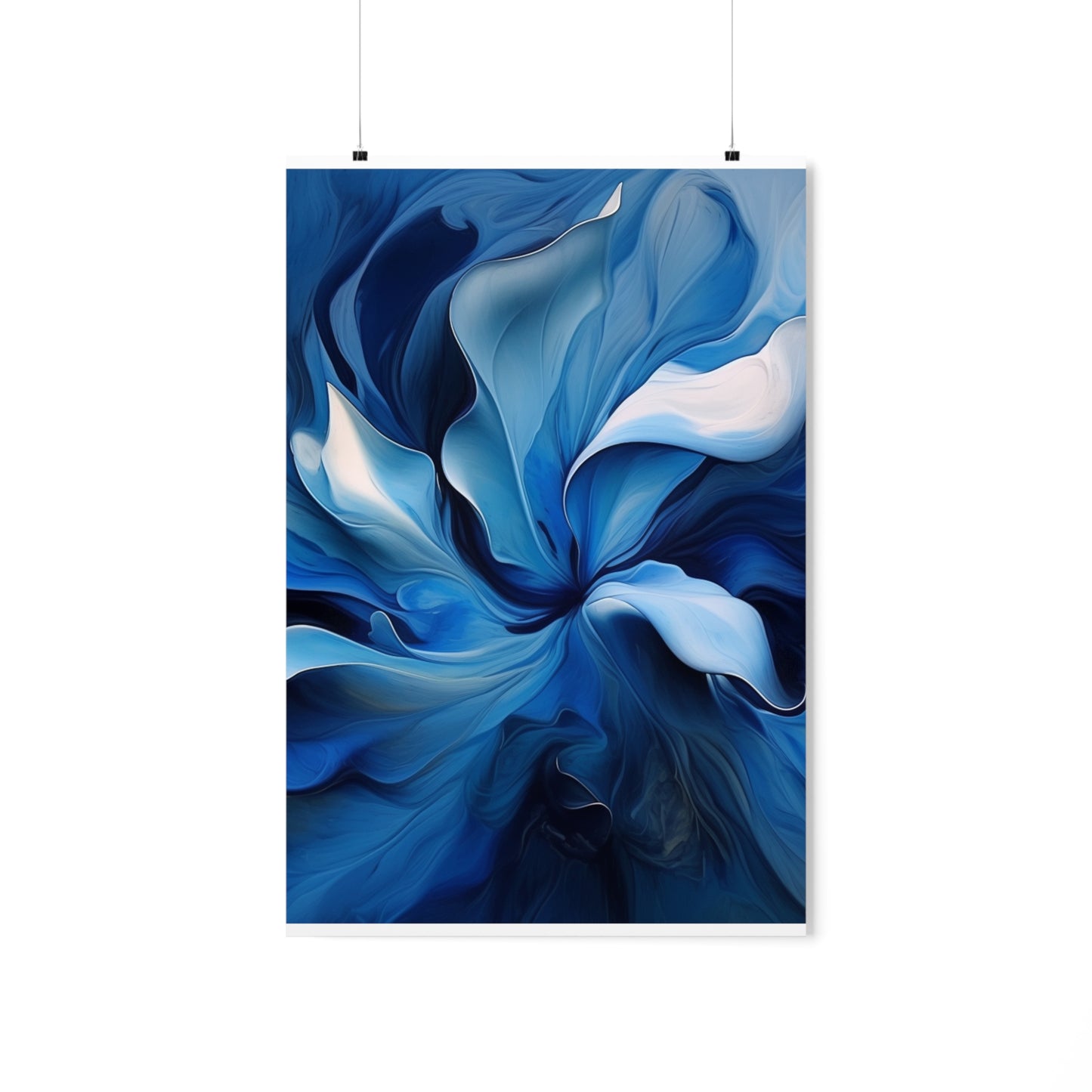 Premium Matte Vertical Posters Abstract Blue Tulip 4