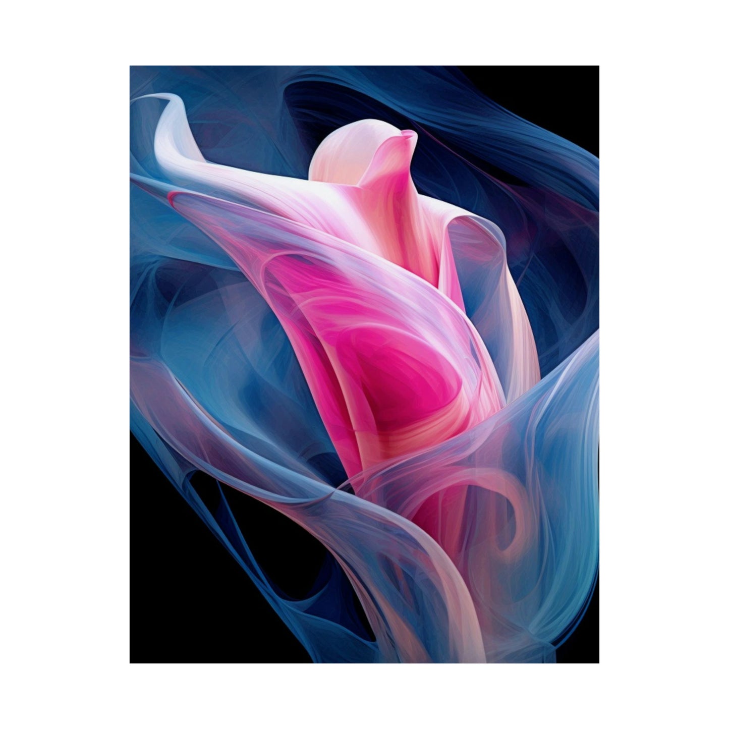 Premium Matte Vertical Posters Pink & Blue Tulip Rose 3