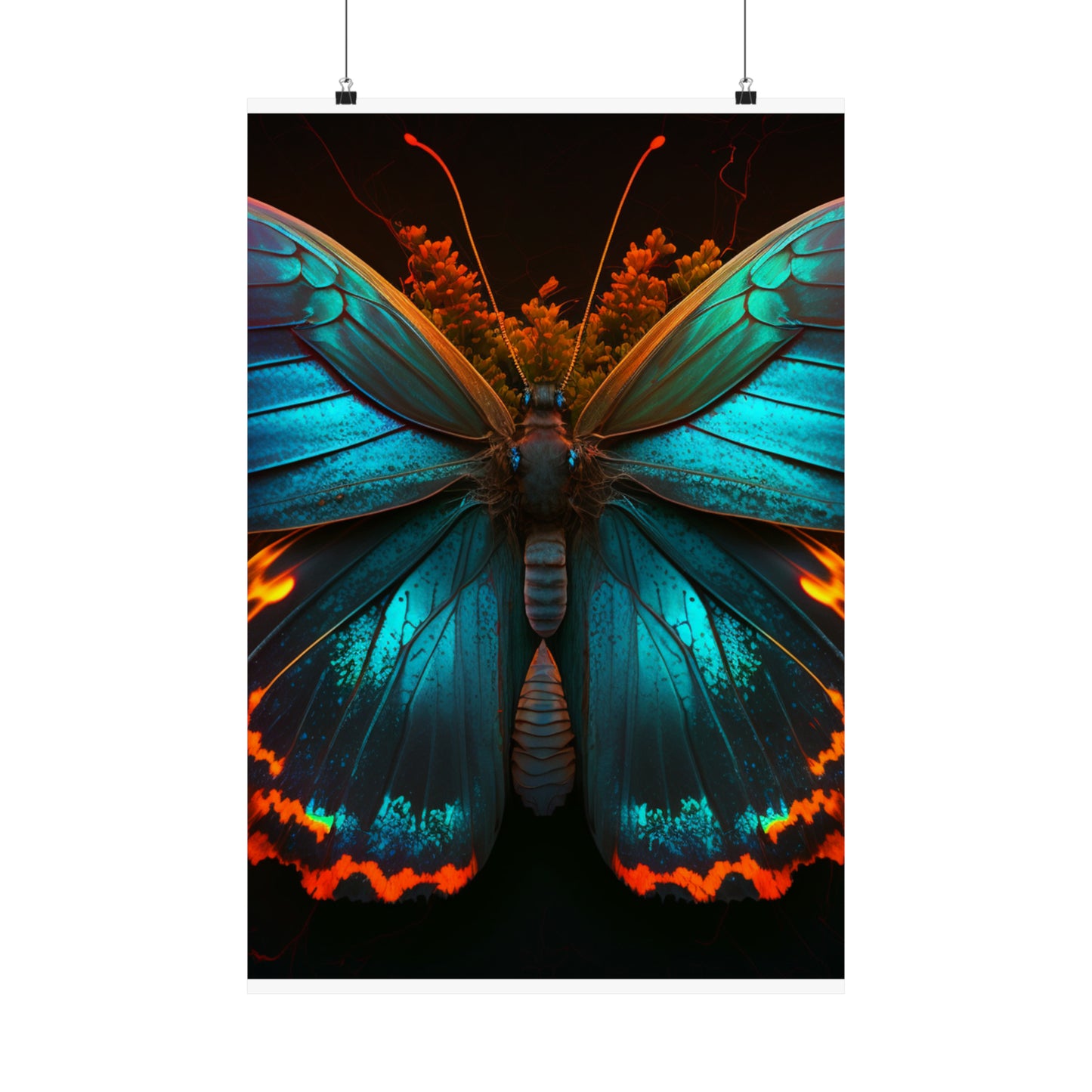 Premium Matte Vertical Posters Neon Butterfly Flair 3