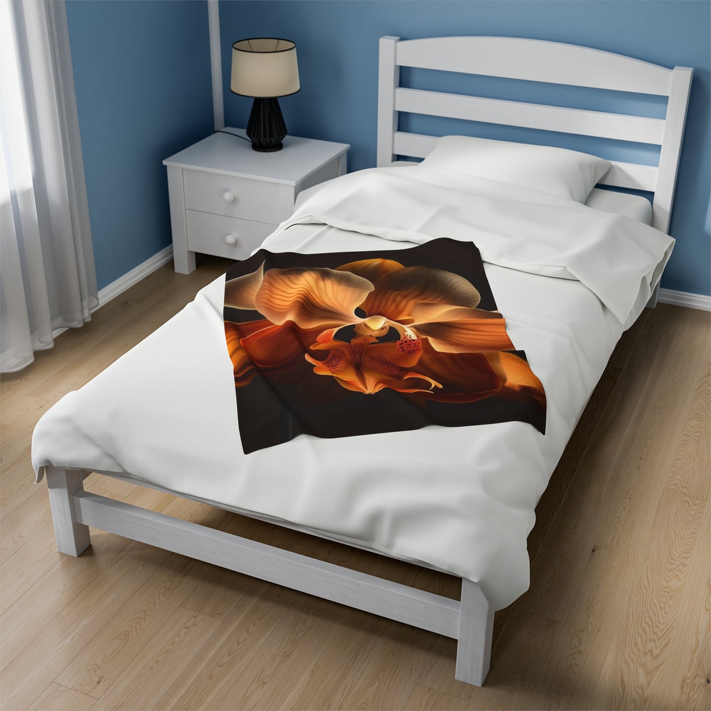 Velveteen Plush Blanket Orange Orchid 2