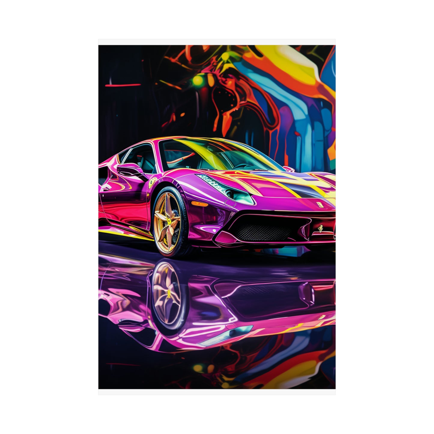 Premium Matte Vertical Posters Pink Macro Ferrari 2