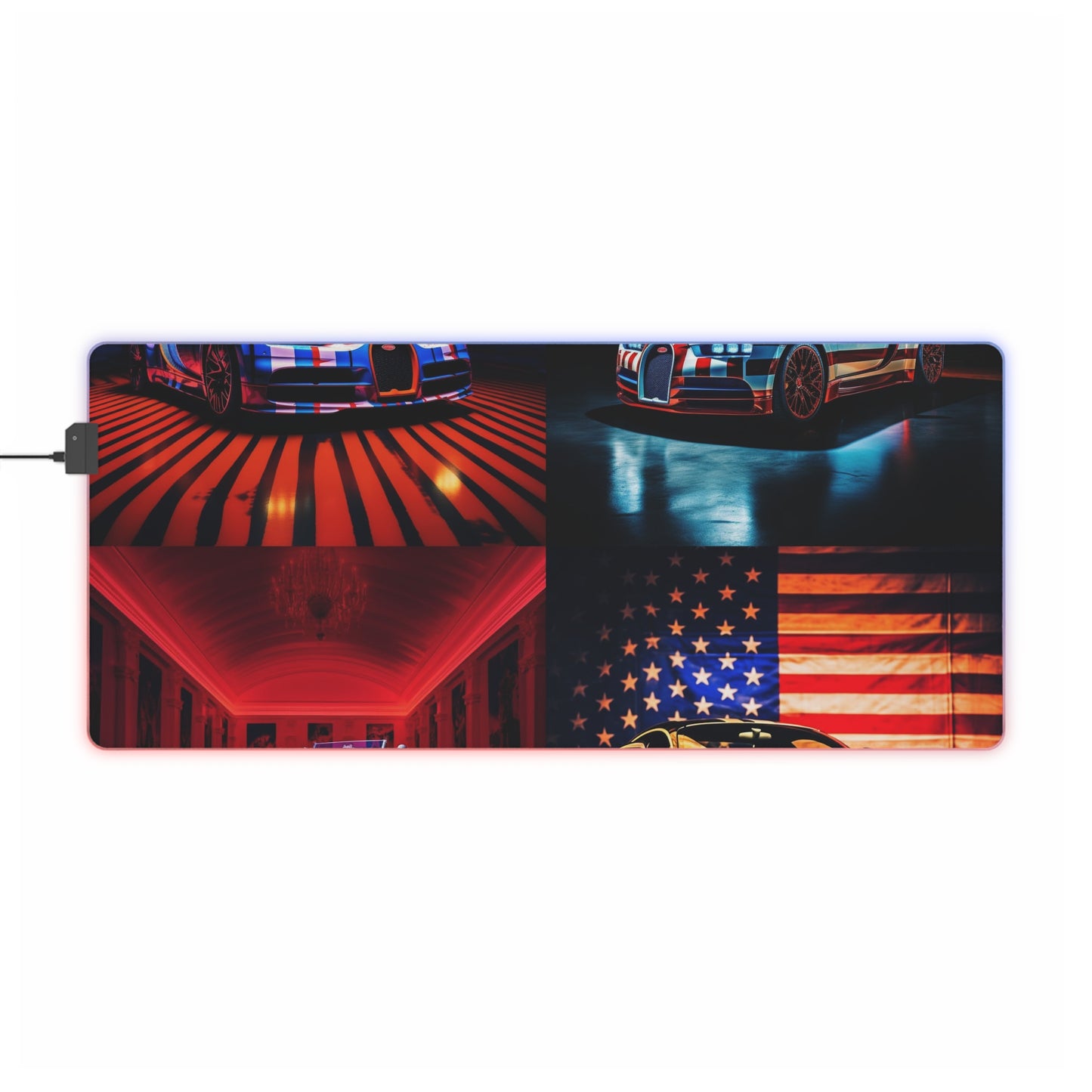 LED Gaming Mouse Pad Macro Bugatti American Flag 5