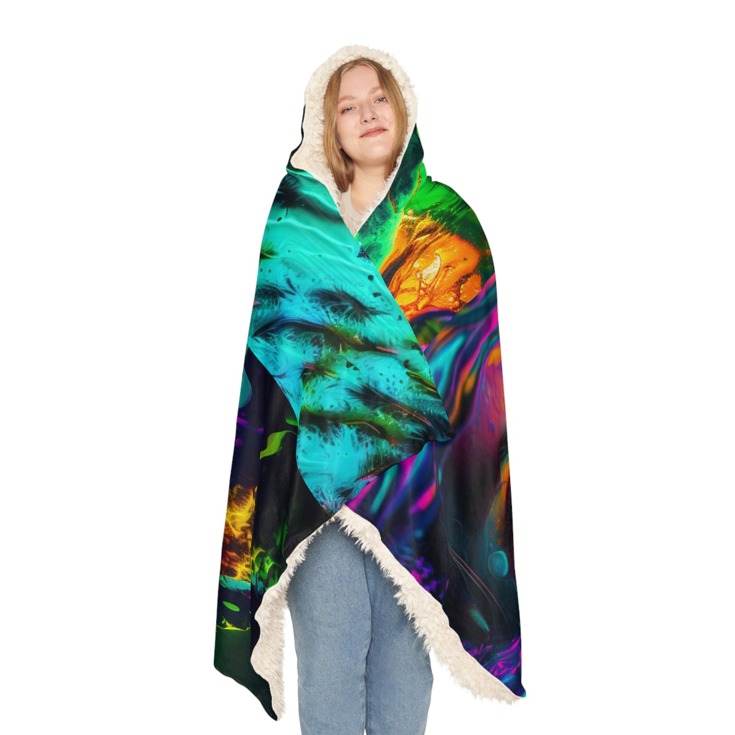Snuggle Hooded Blanket Florescent Glow 5