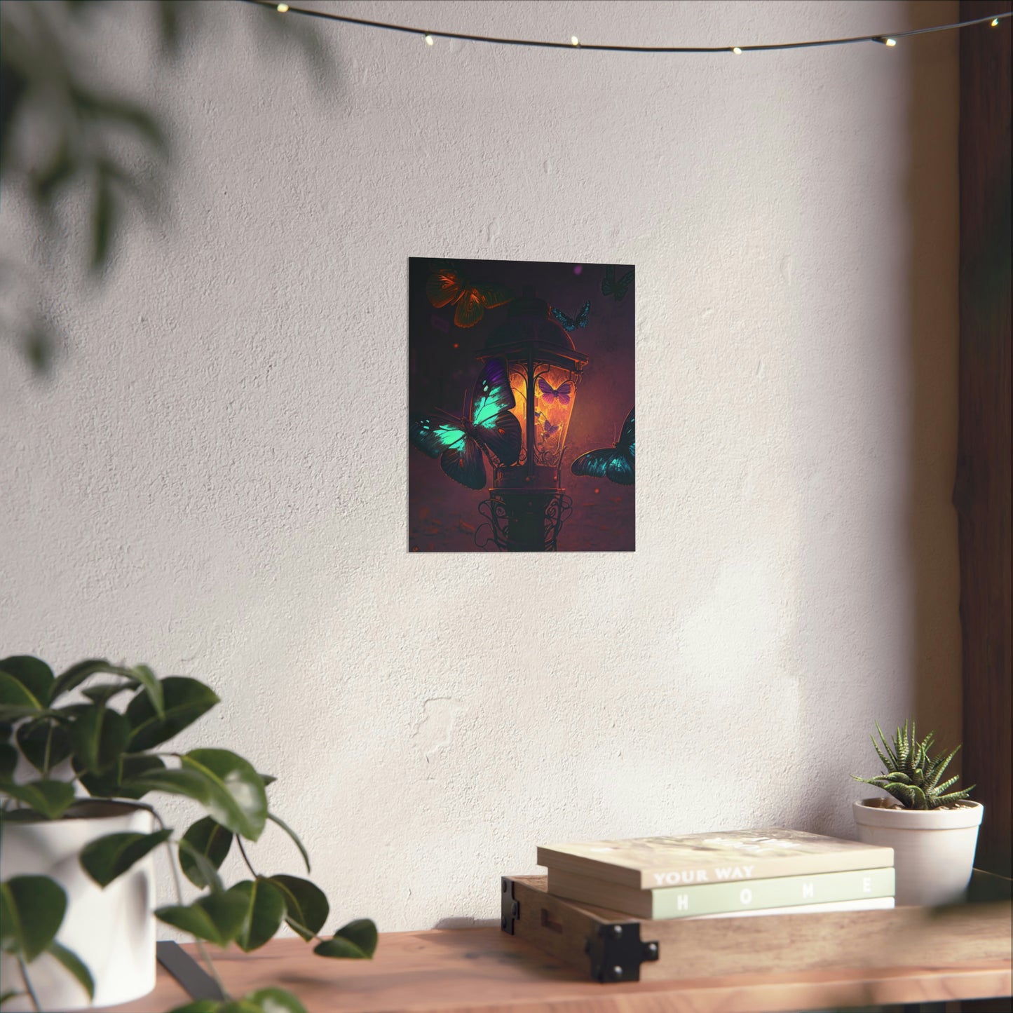 Premium Matte Vertical Posters Street Light Butterfly 4