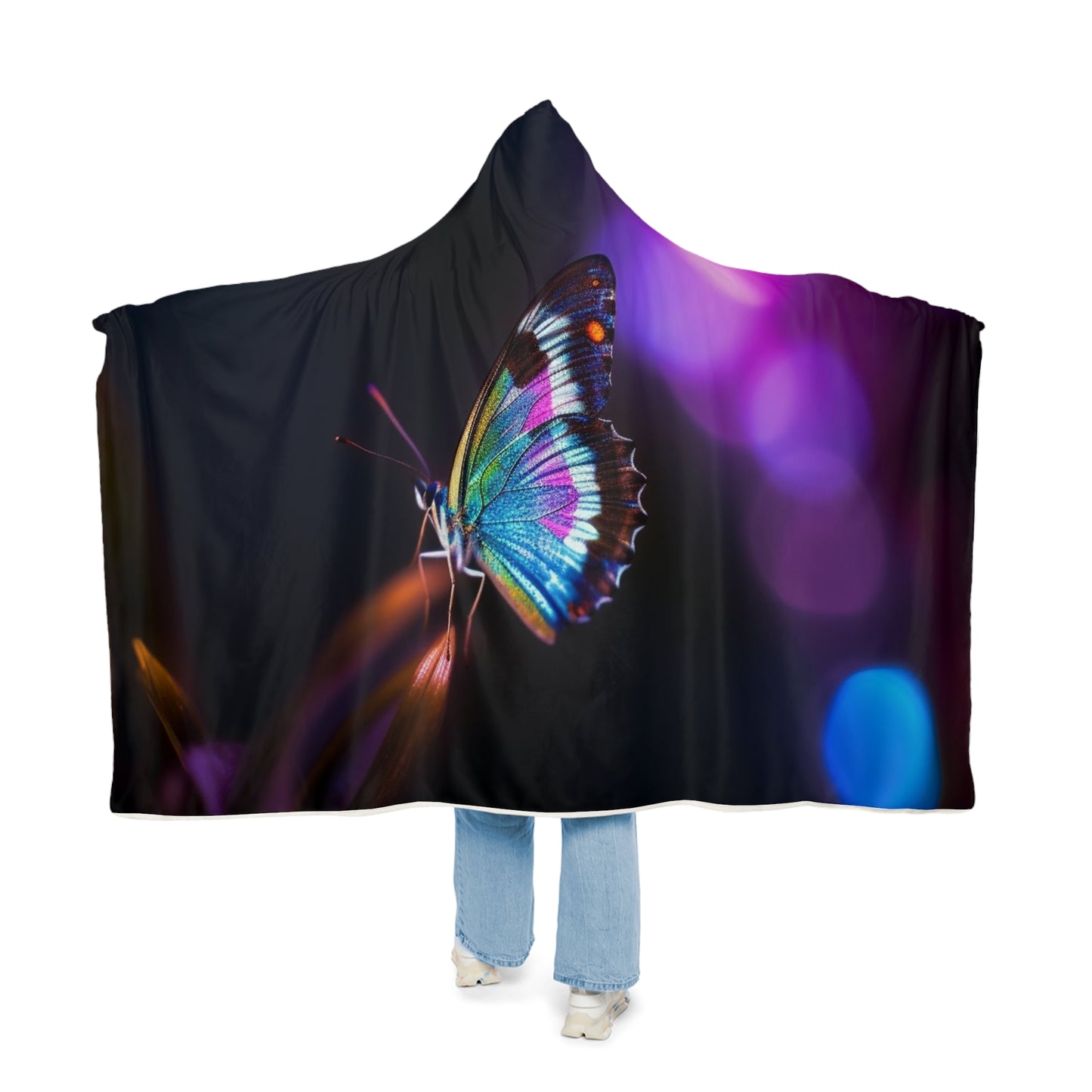 Snuggle Hooded Blanket Photo Realistic Butterfly 1