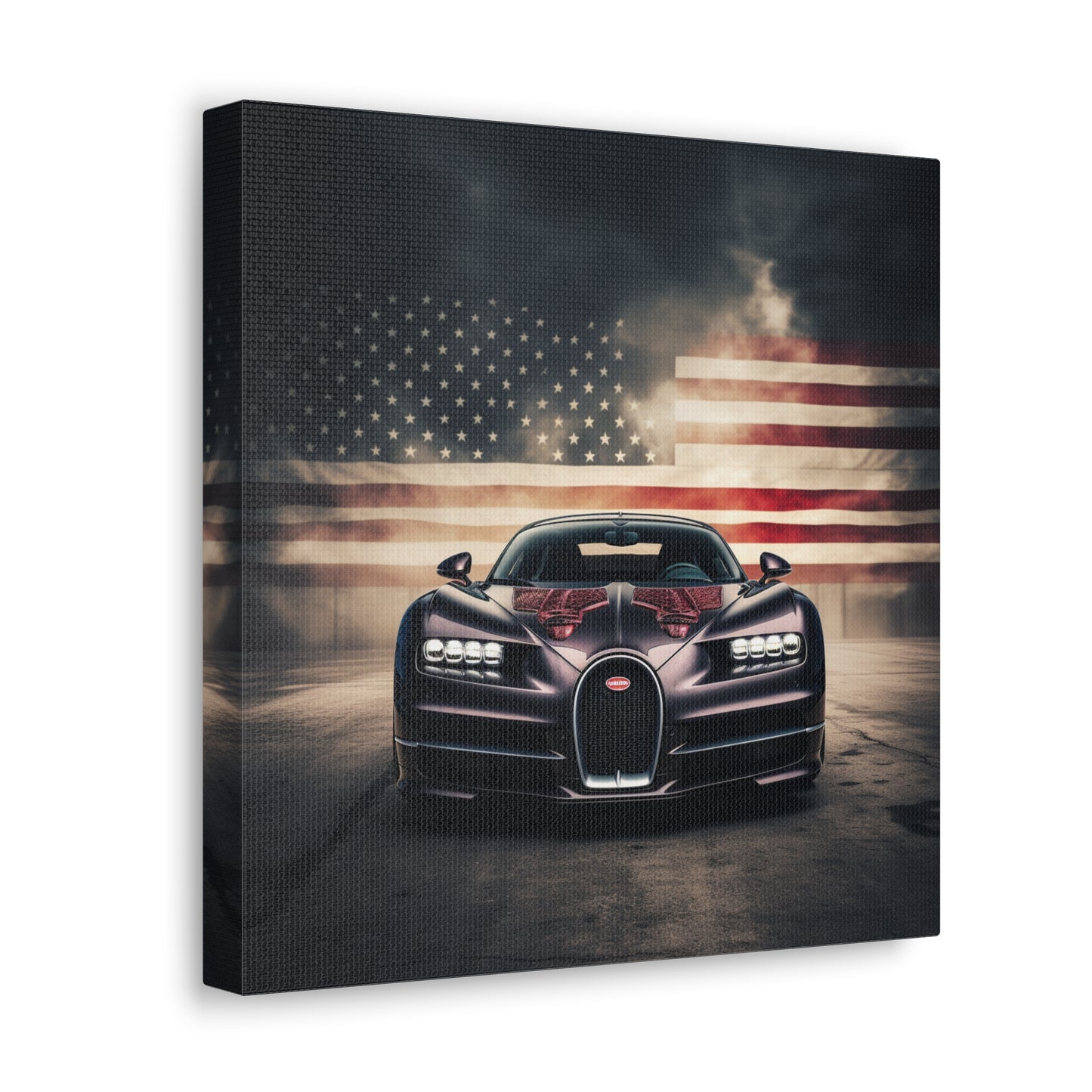 Canvas Gallery Wraps American Flag Background Bugatti 2