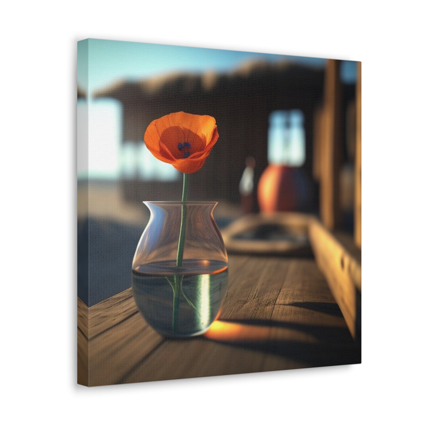 Canvas Gallery Wraps Poppy in a Glass Vase 2