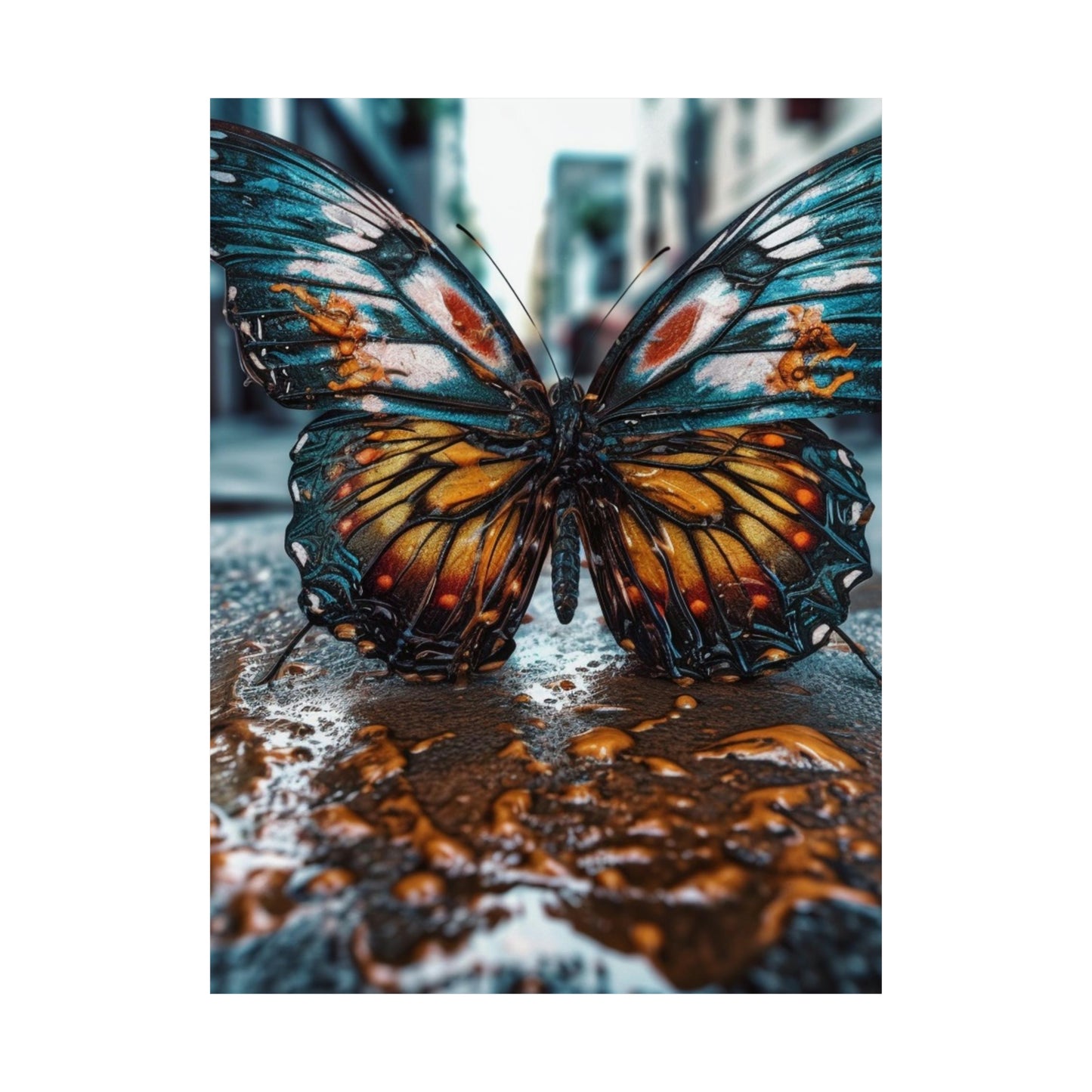 Premium Matte Vertical Posters Water Butterfly Street 3