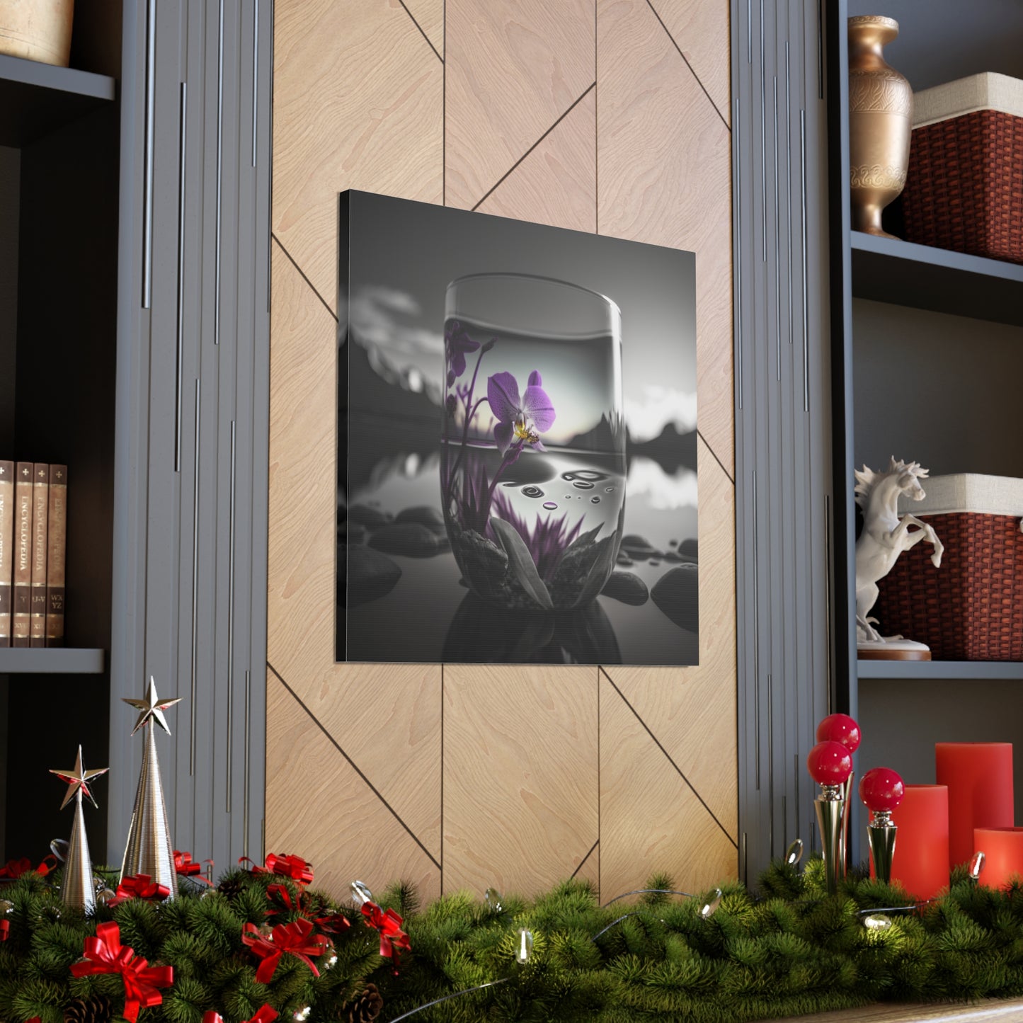 Canvas Gallery Wraps Purple Orchid Glass vase 2