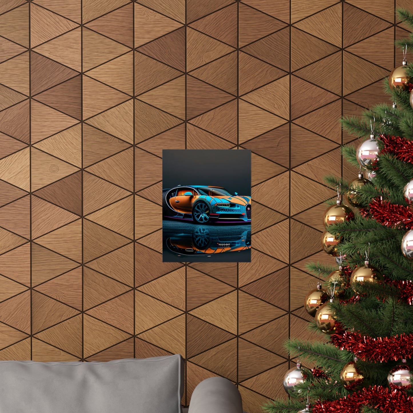 Premium Matte Vertical Posters Bugatti Blue 1