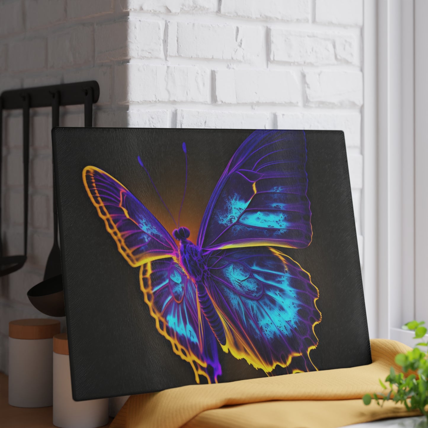 Glass Cutting Board Thermal Butterfly 4