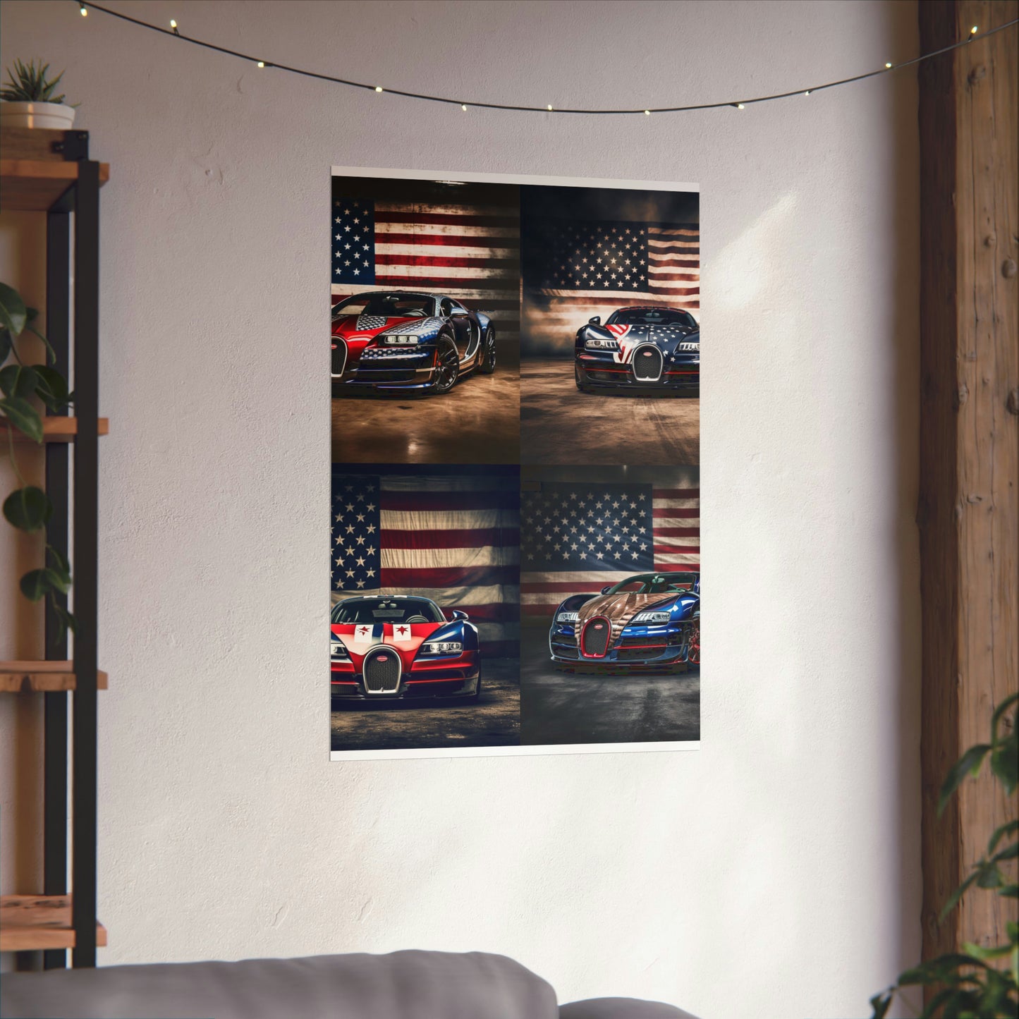 Premium Matte Vertical Posters Bugatti American Flag 5