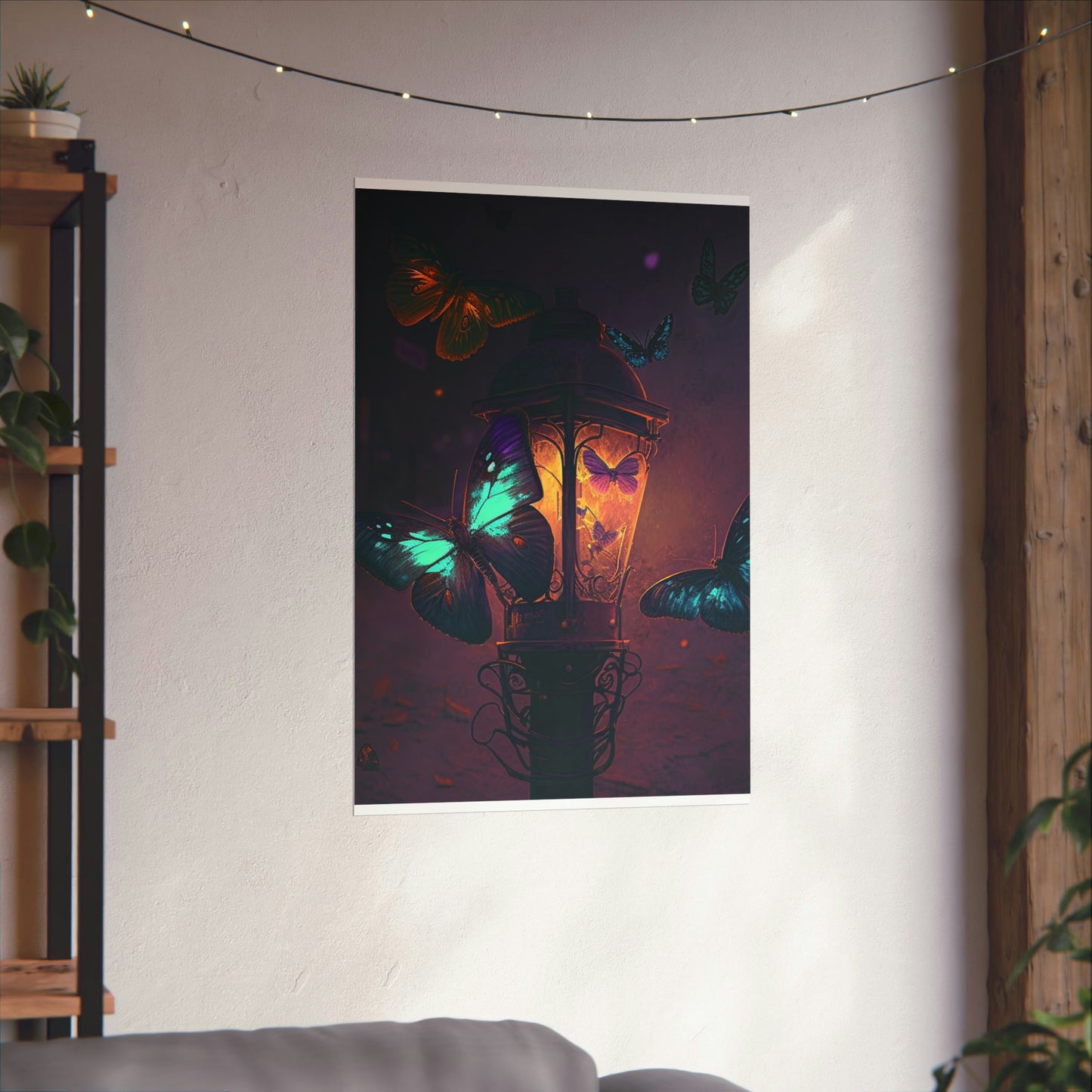 Premium Matte Vertical Posters Street Light Butterfly 4