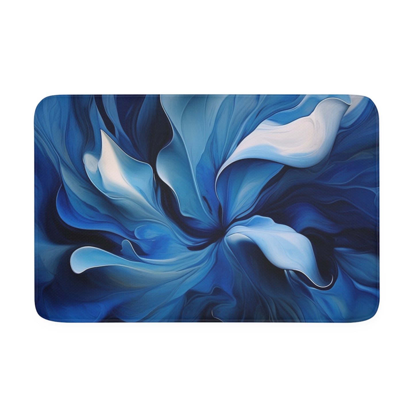 Memory Foam Bath Mat Abstract Blue Tulip 4