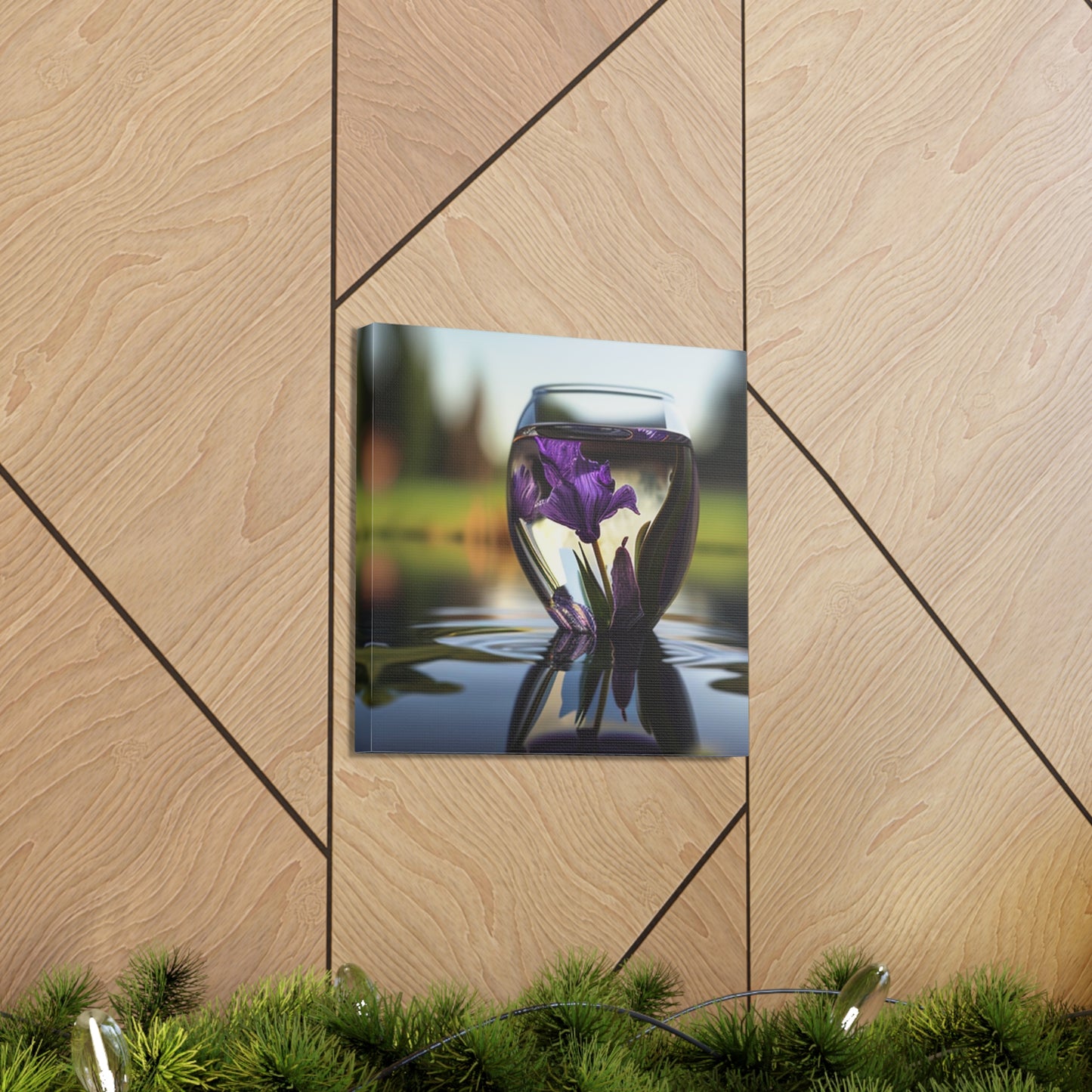 Canvas Gallery Wraps Purple Iris in a vase 3