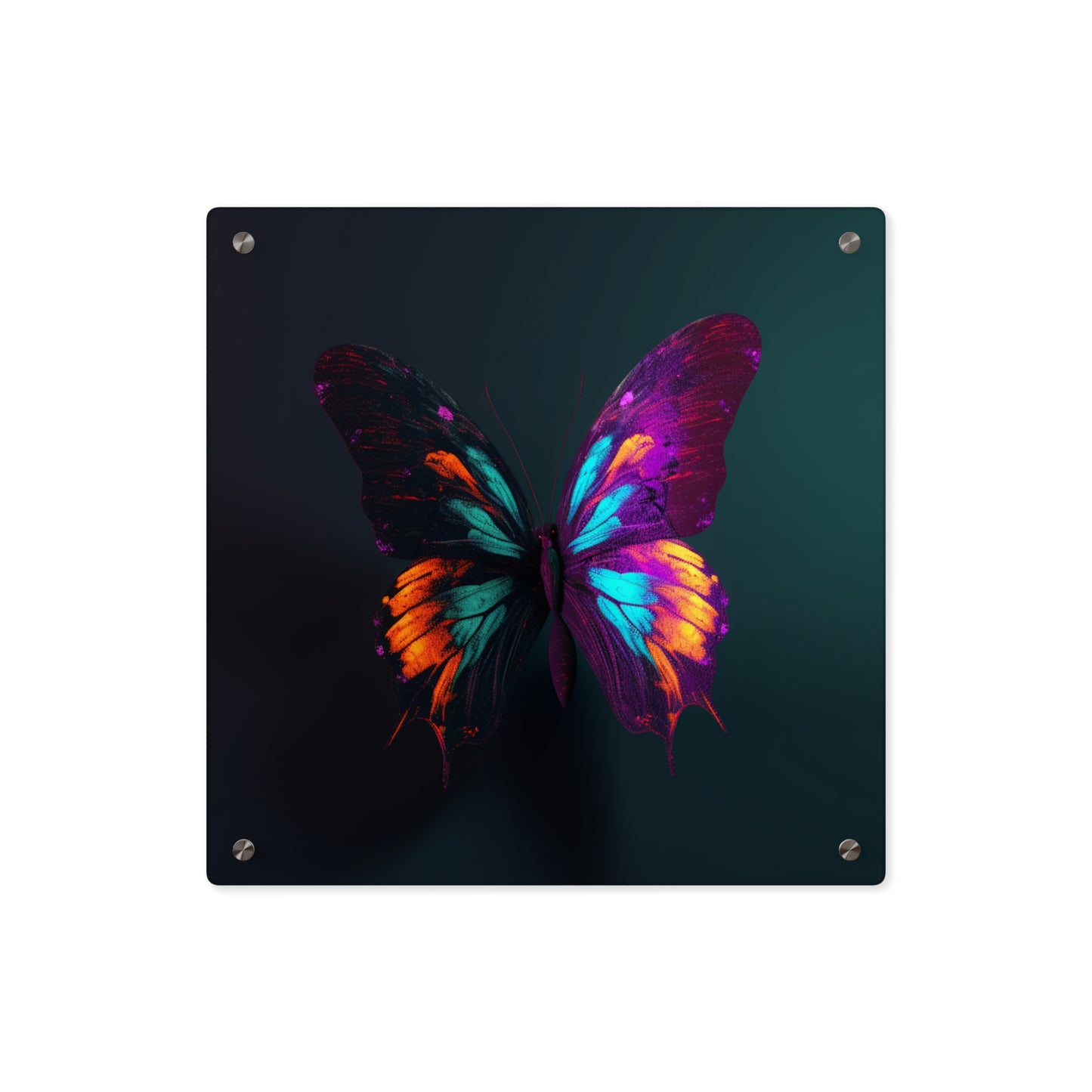 Acrylic Wall Art Panels Hyper Colorful Butterfly Purple 2