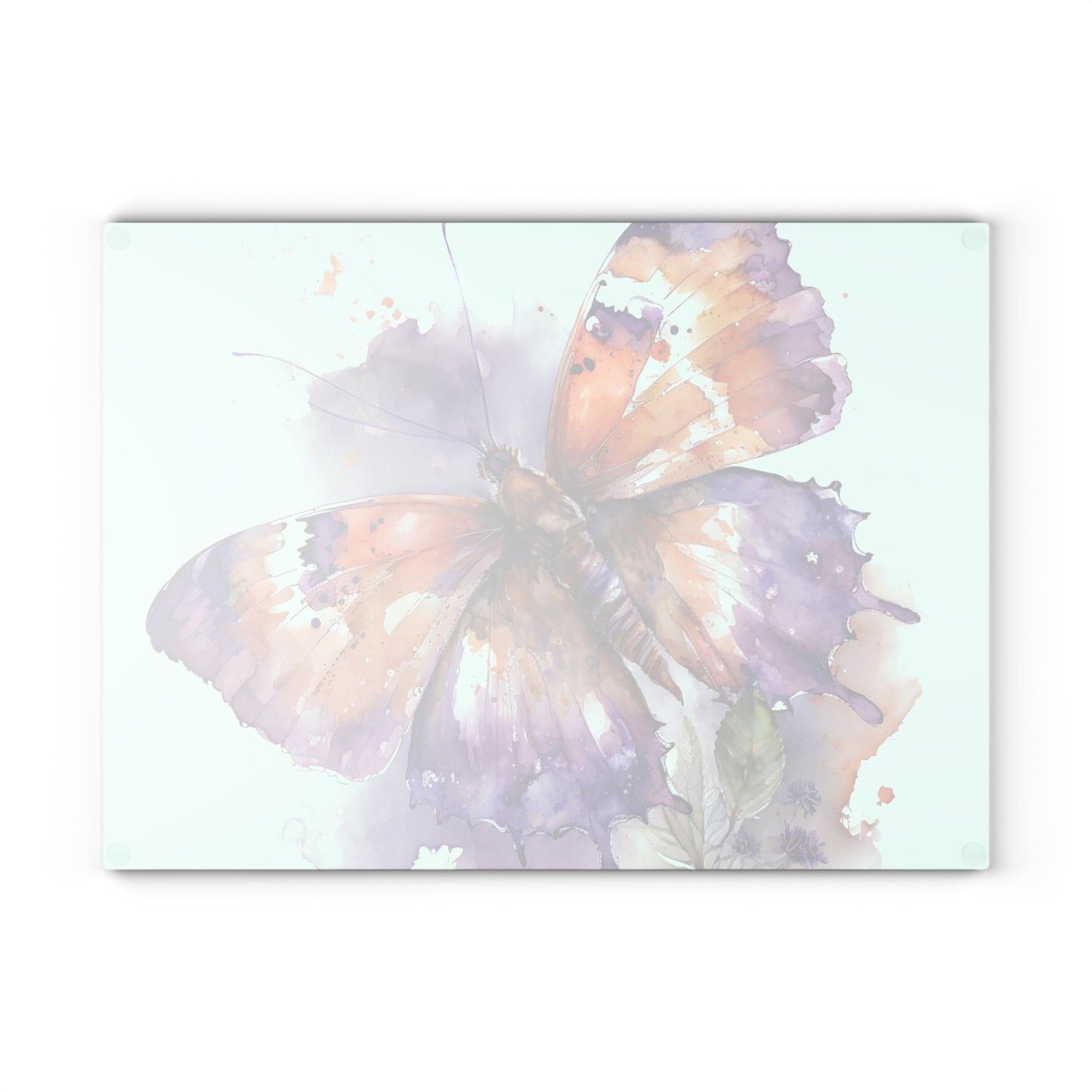 Glass Cutting Board MerlinRose Watercolor Butterfly 1