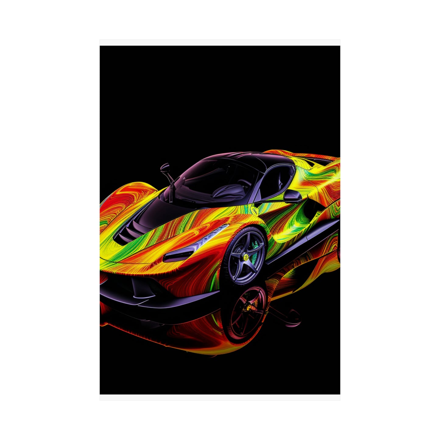 Premium Matte Vertical Posters Ferrari Neon 4