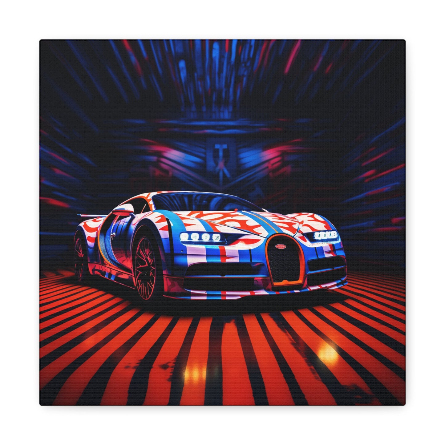 Canvas Gallery Wraps Macro Bugatti American Flag 1