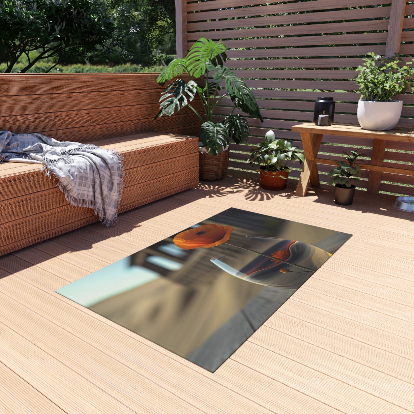 Outdoor Rug  Poppy in a Glass Vase 4