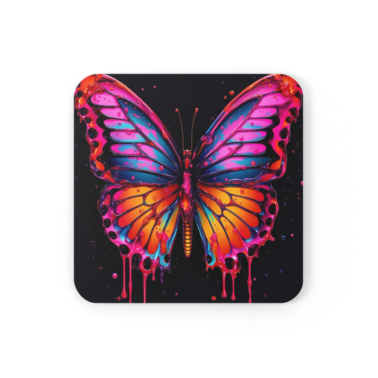 Corkwood Coaster Set Pink Butterfly Flair 1