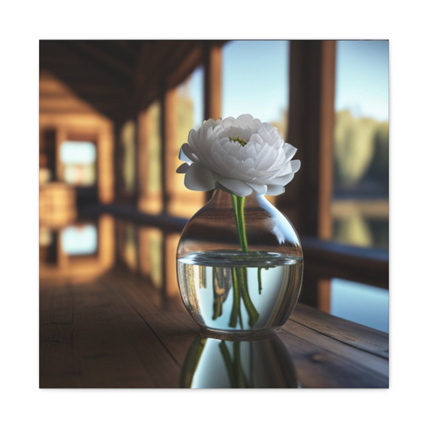 Canvas Gallery Wraps White Peony glass vase 3