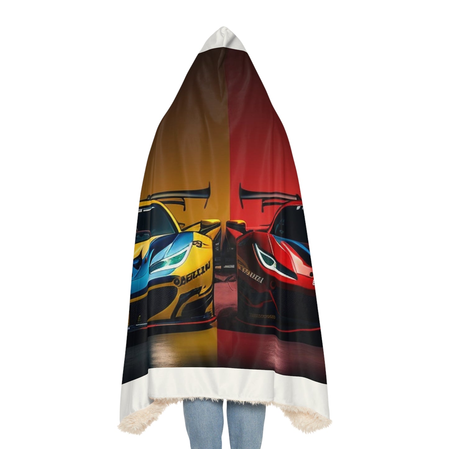 Snuggle Hooded Blanket Ferrari Red Blue 3