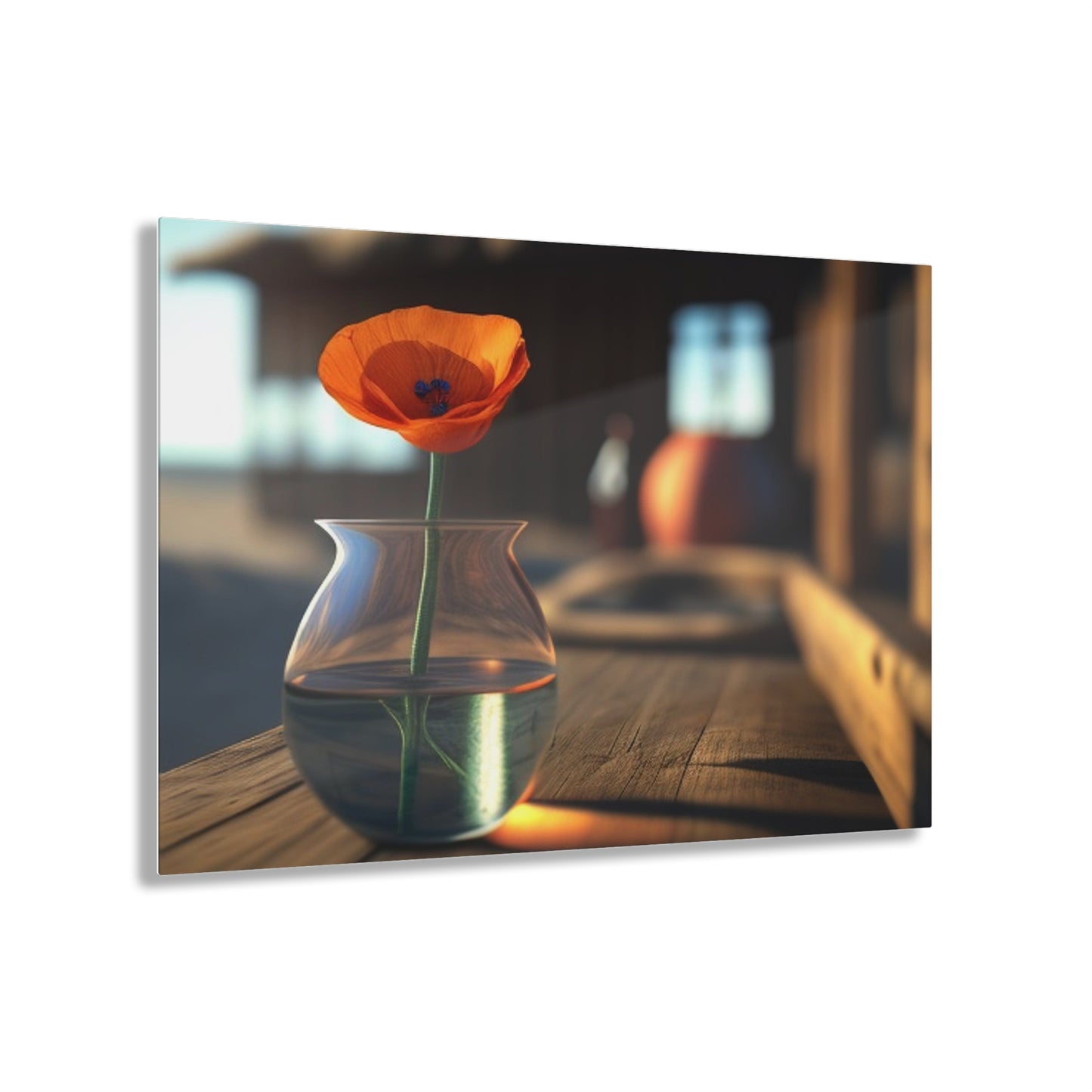 Acrylic Prints Poppy in a Glass Vase 2