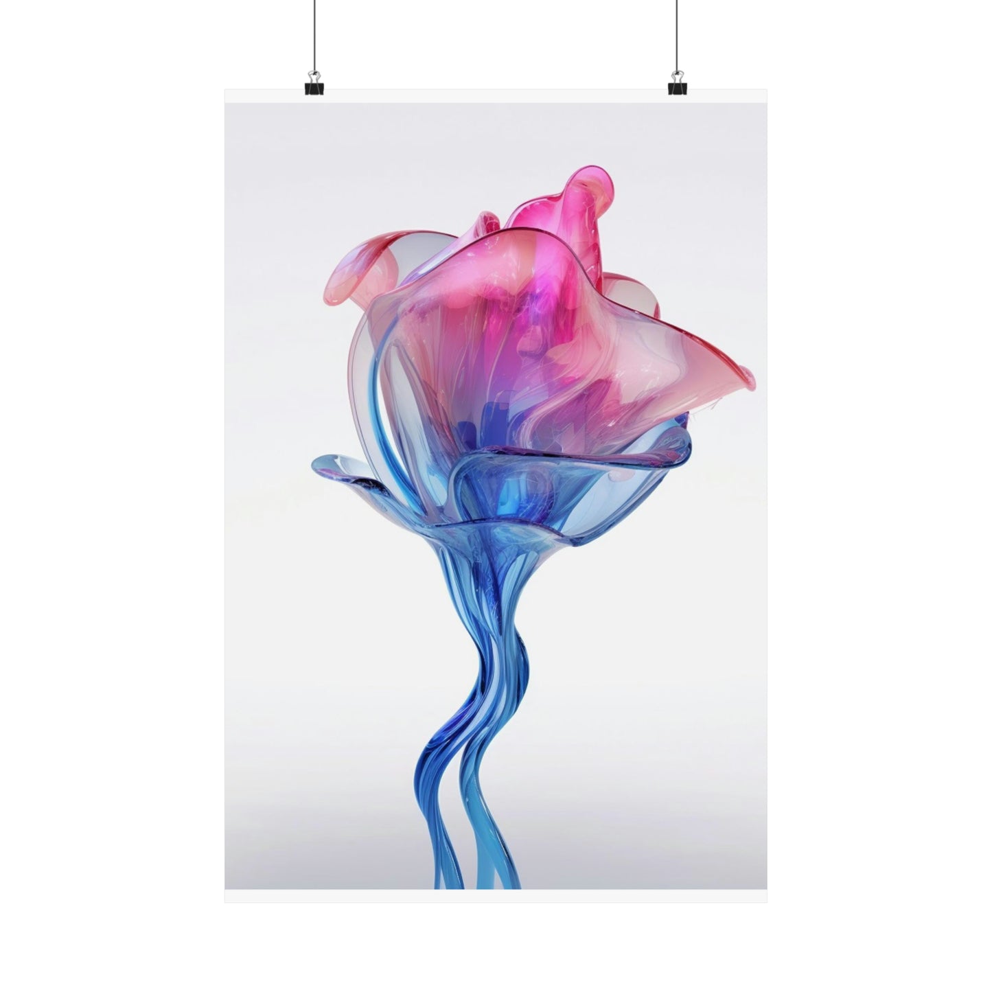 Premium Matte Vertical Posters Pink & Blue Tulip Rose 4