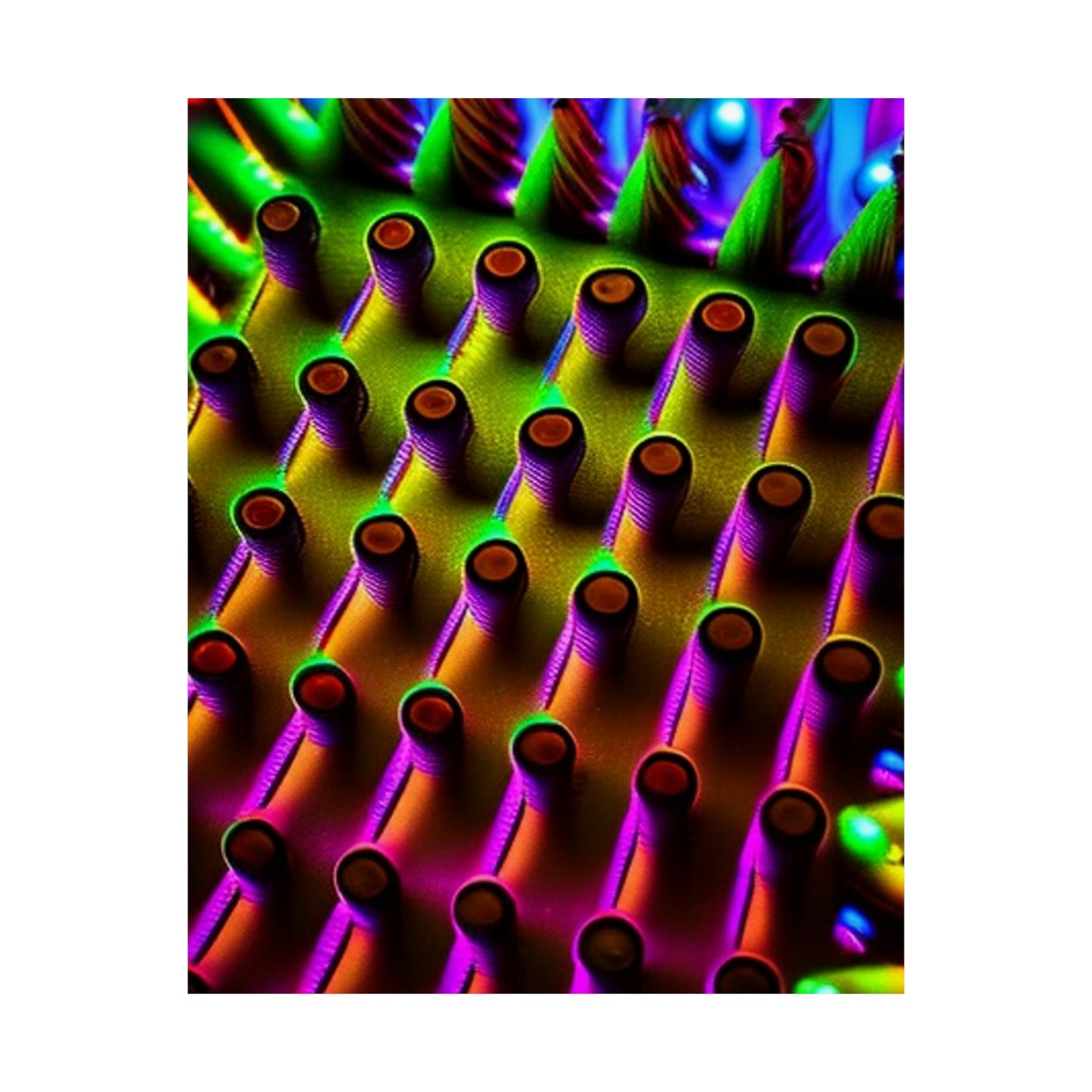 posters Macro Cactus neon square 1