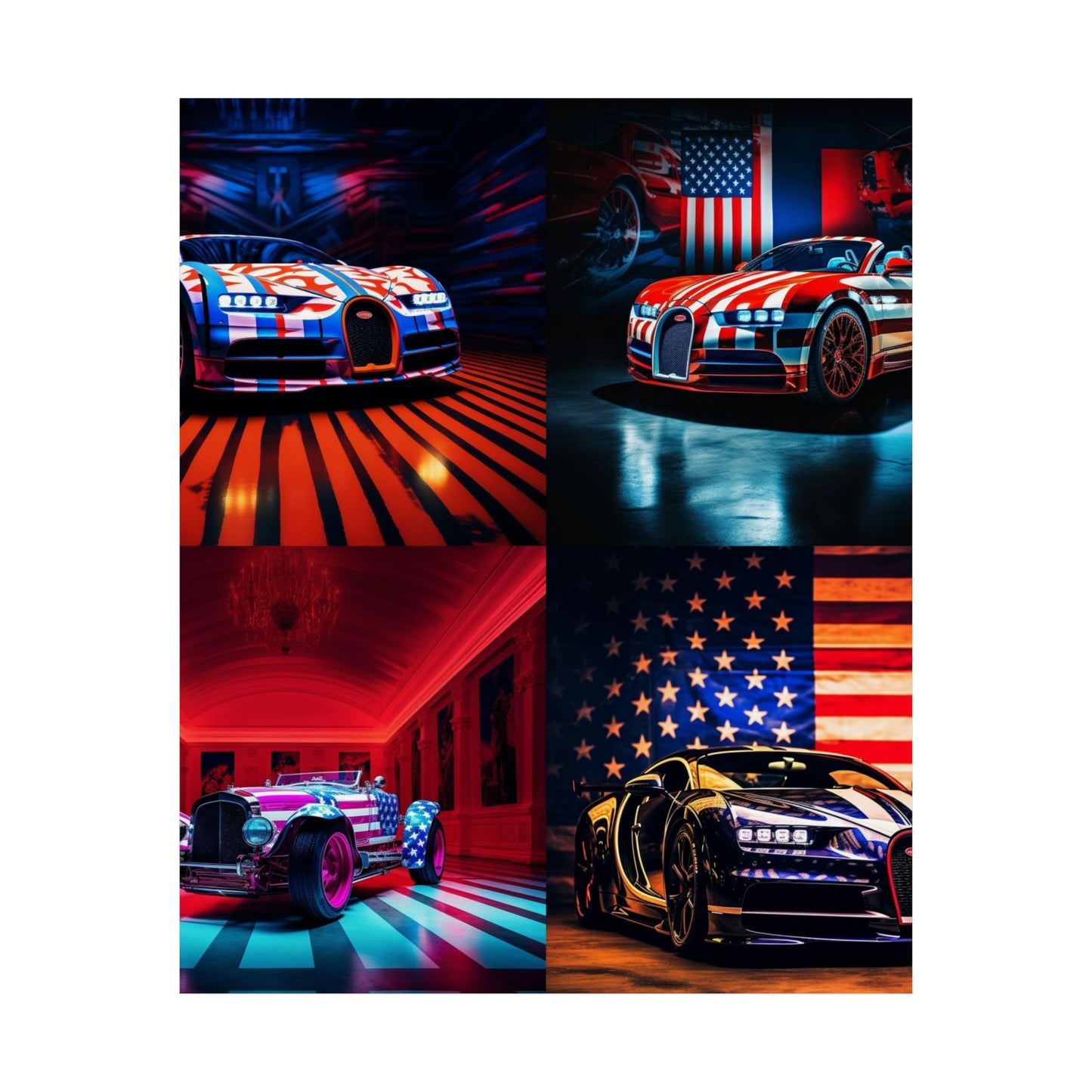 Premium Matte Vertical Posters Macro Bugatti American Flag 5