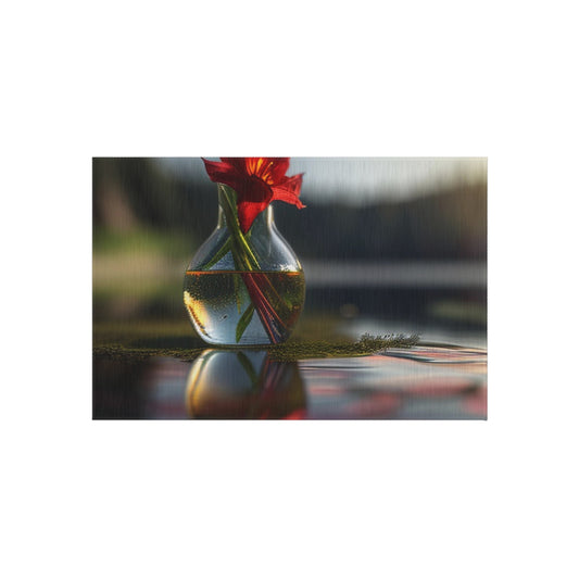 Outdoor Rug  Red Lily in a Glass vase 3