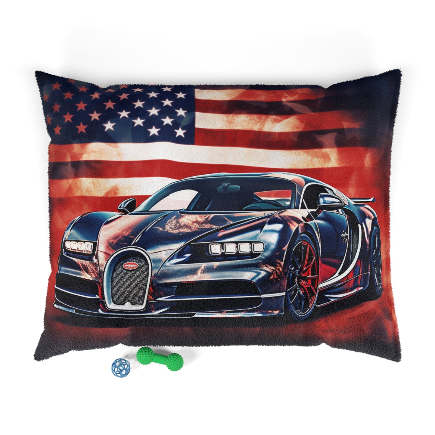Pet Bed Abstract American Flag Background Bugatti 4