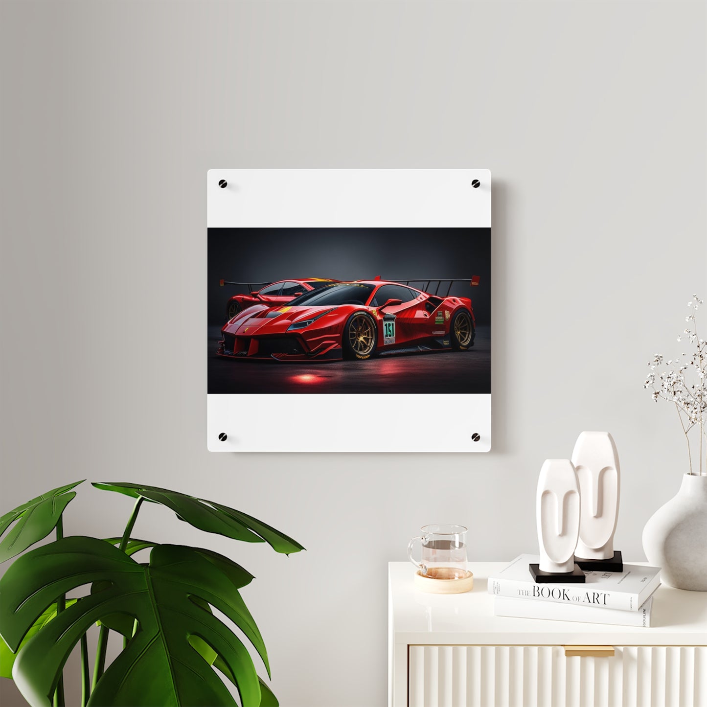 Acrylic Wall Art Panels Ferrari Red 2