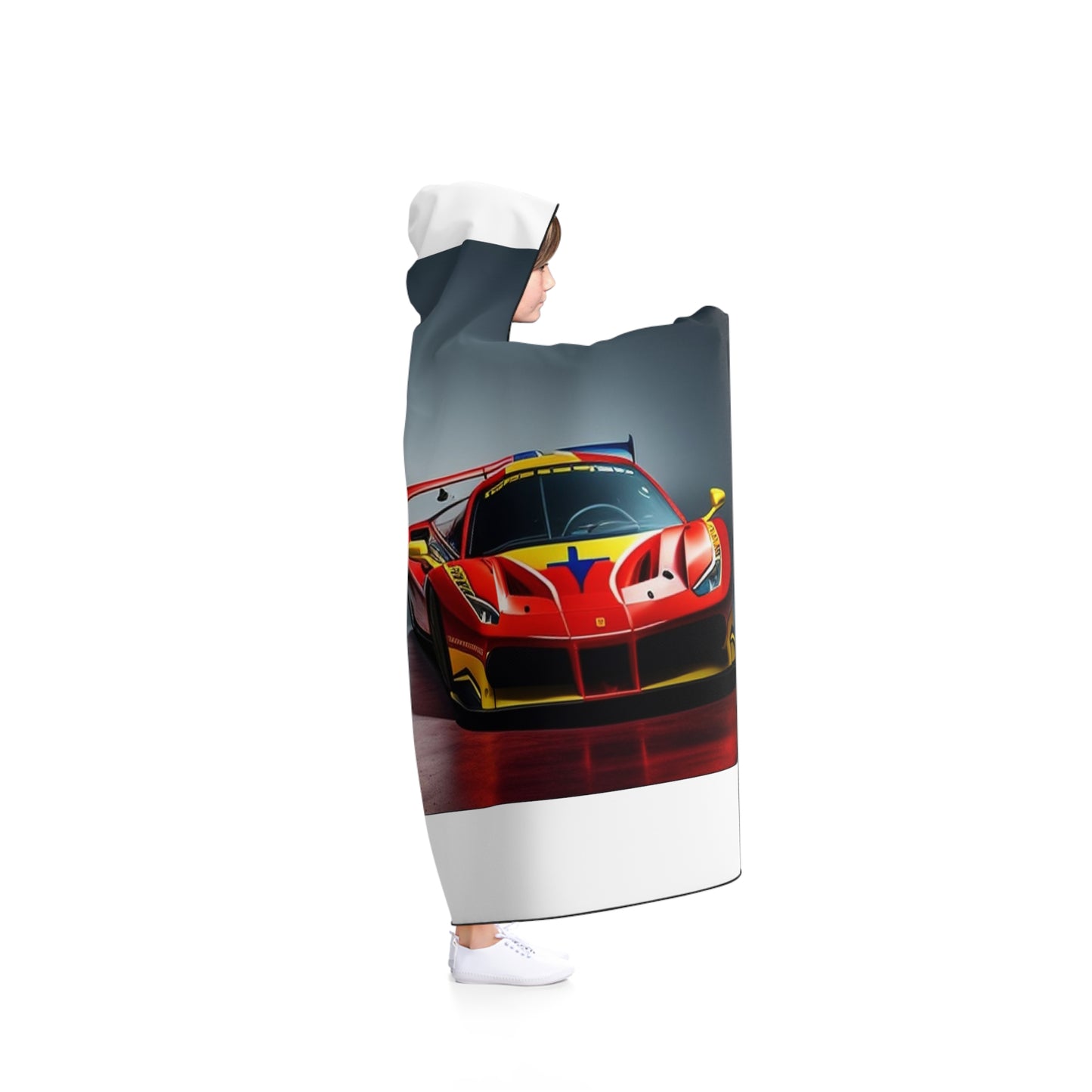 Hooded Blanket Ferrari Red Blue 2