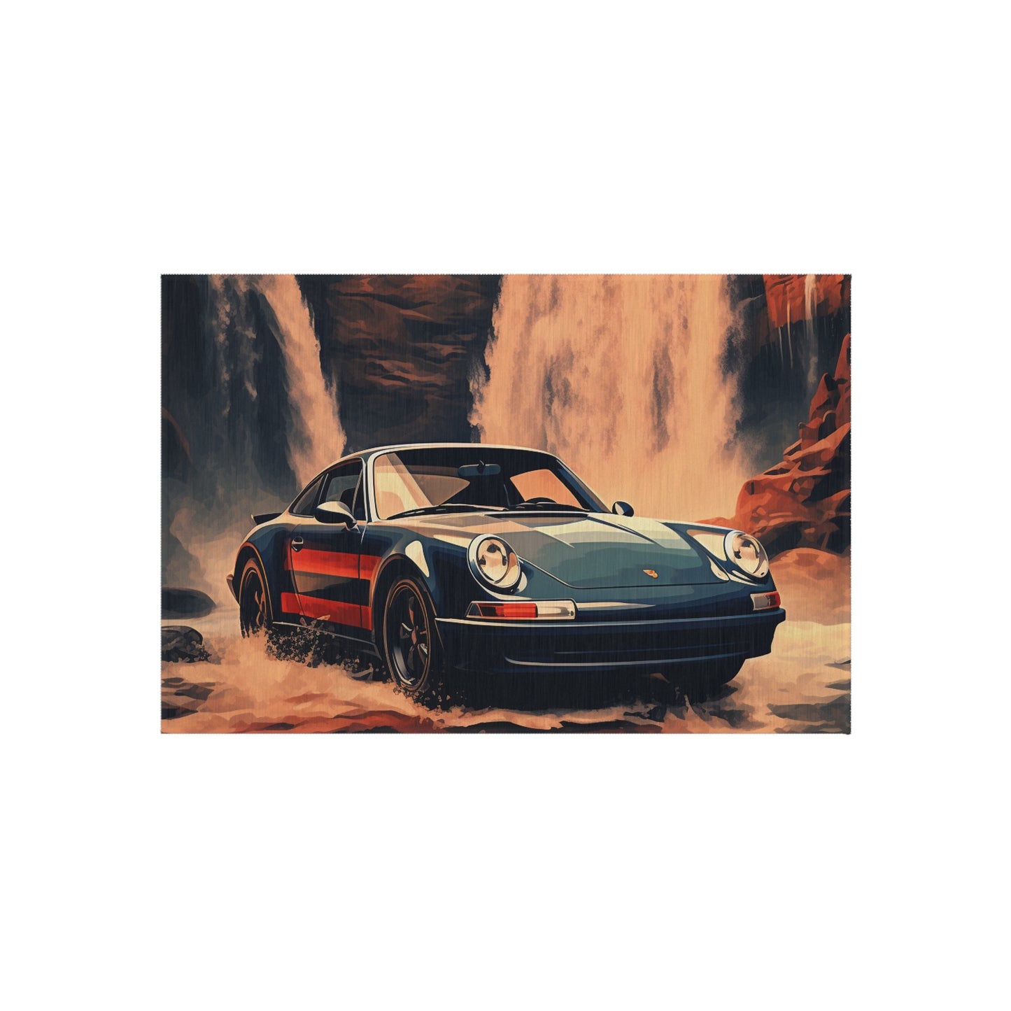 Outdoor Rug  American Flag Porsche Abstract 3