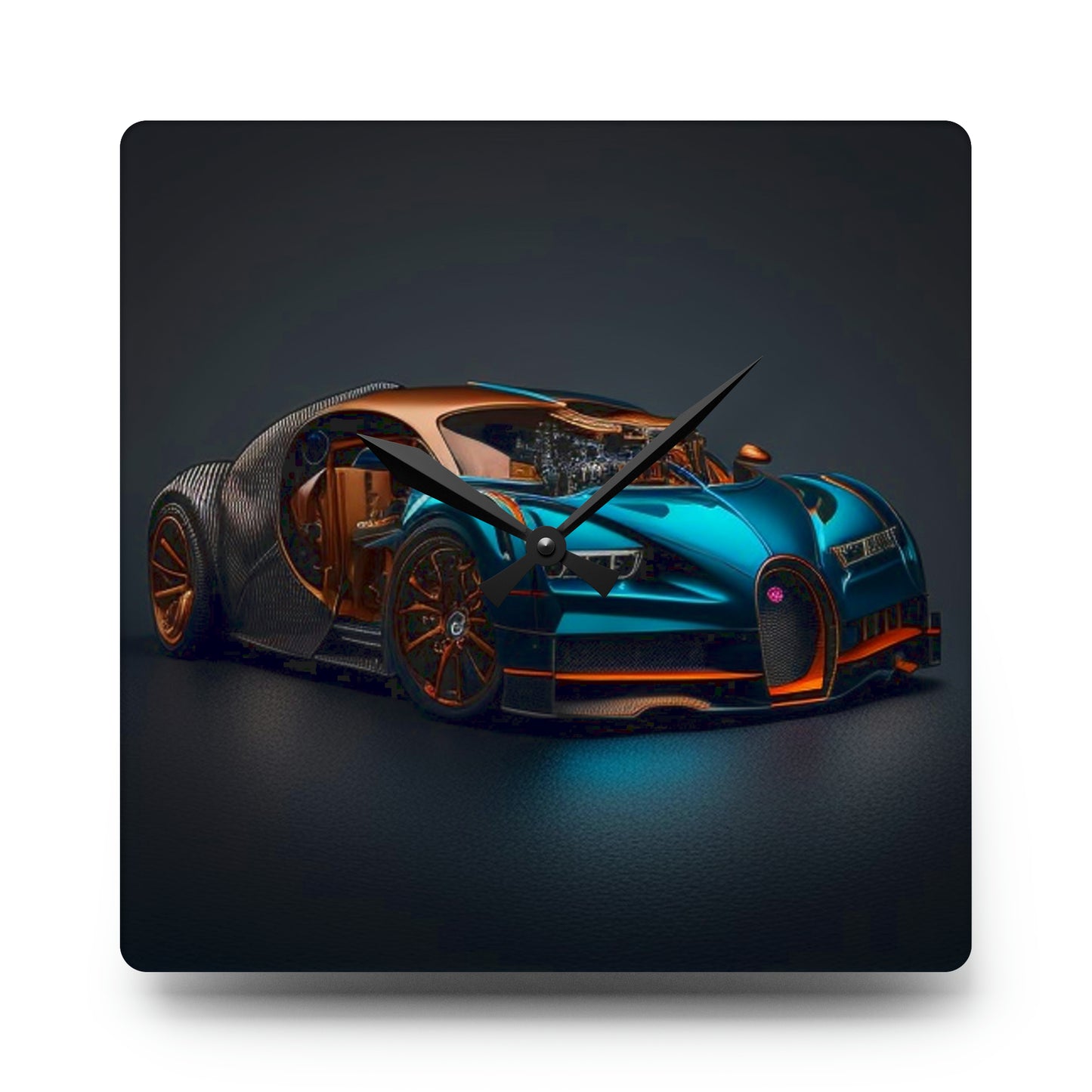 Acrylic Wall Clock Bugatti Blue 4