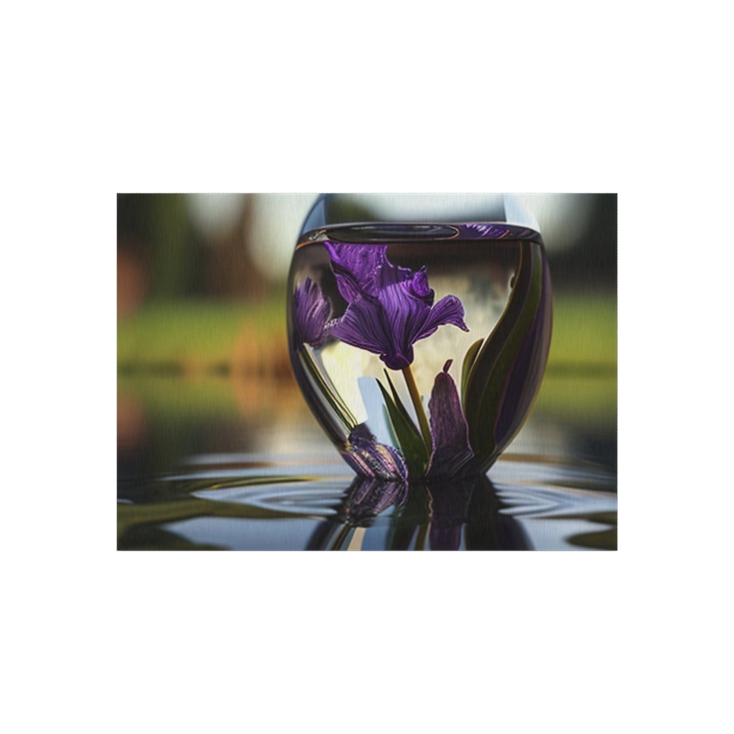 Outdoor Rug  Purple Iris in a vase 3