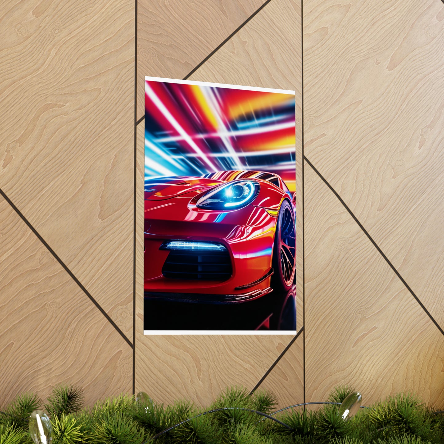 Premium Matte Vertical Posters Macro Flag Ferrari 1