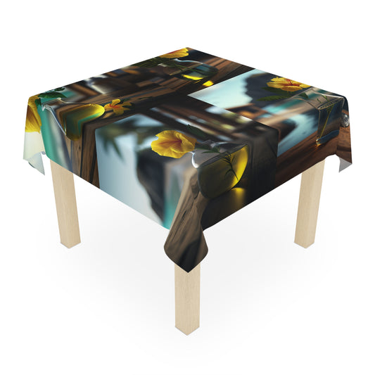 Tablecloth Yellow Hibiscus Wood 5