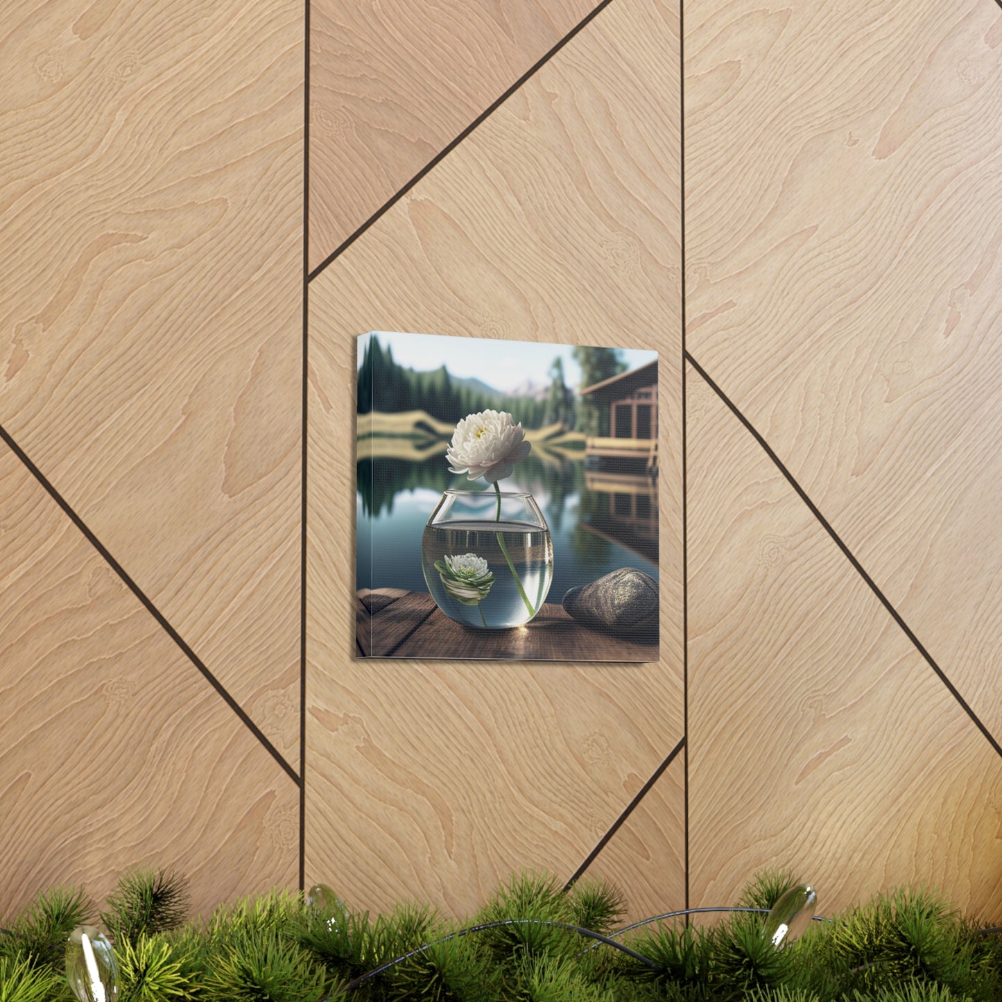 Canvas Gallery Wraps White Peony glass vase 2