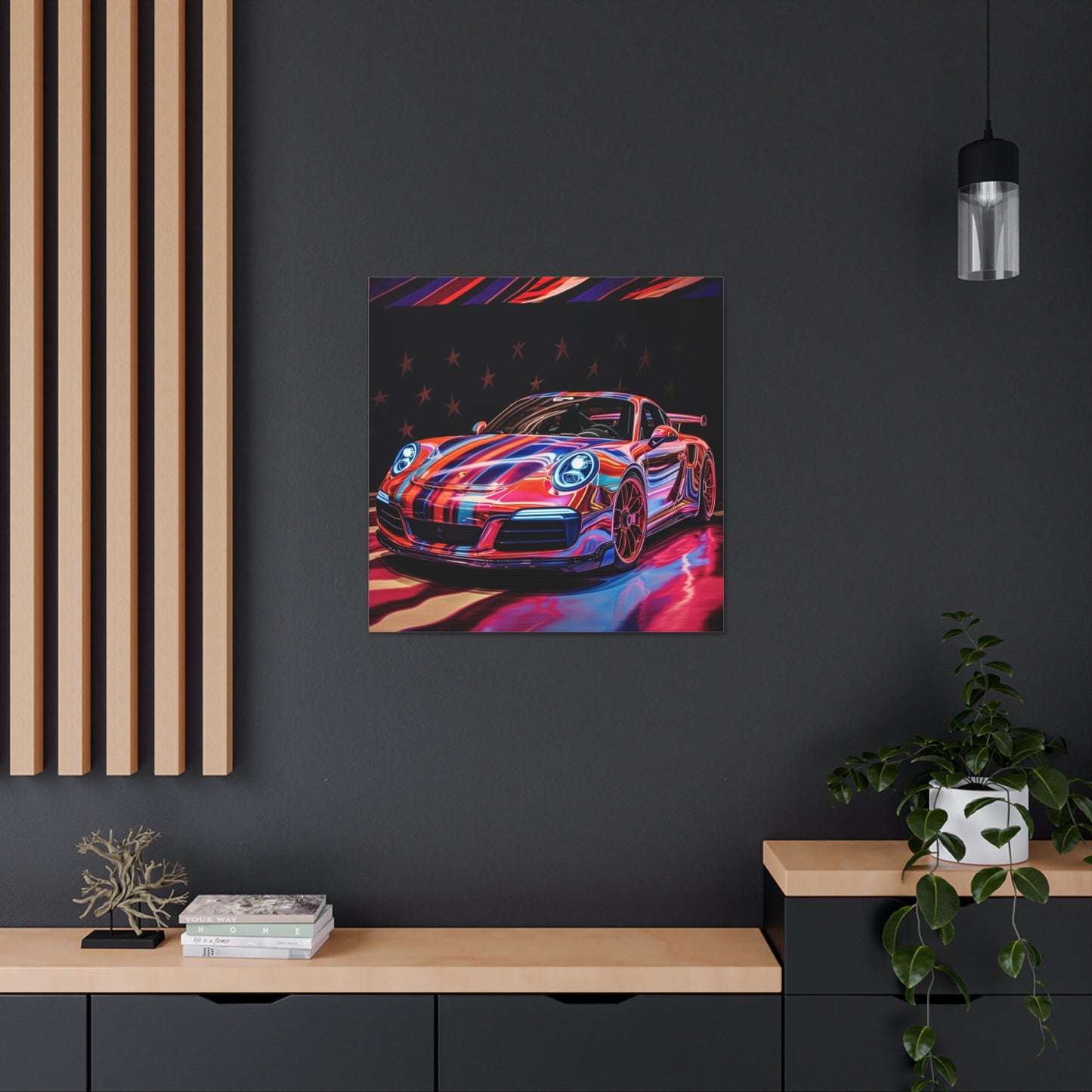 Canvas Gallery Wraps American Flag Colored Porsche 4