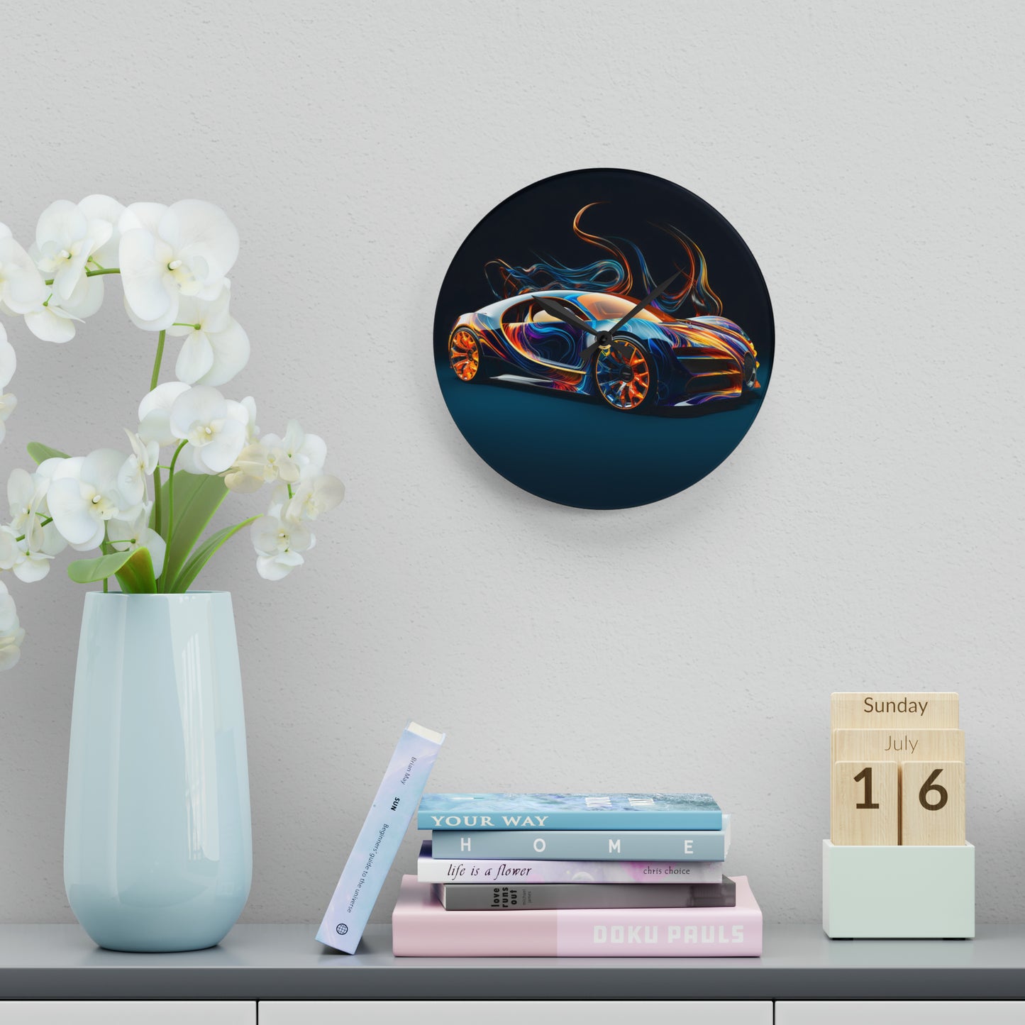 Acrylic Wall Clock Bugatti Abstract Flair 2