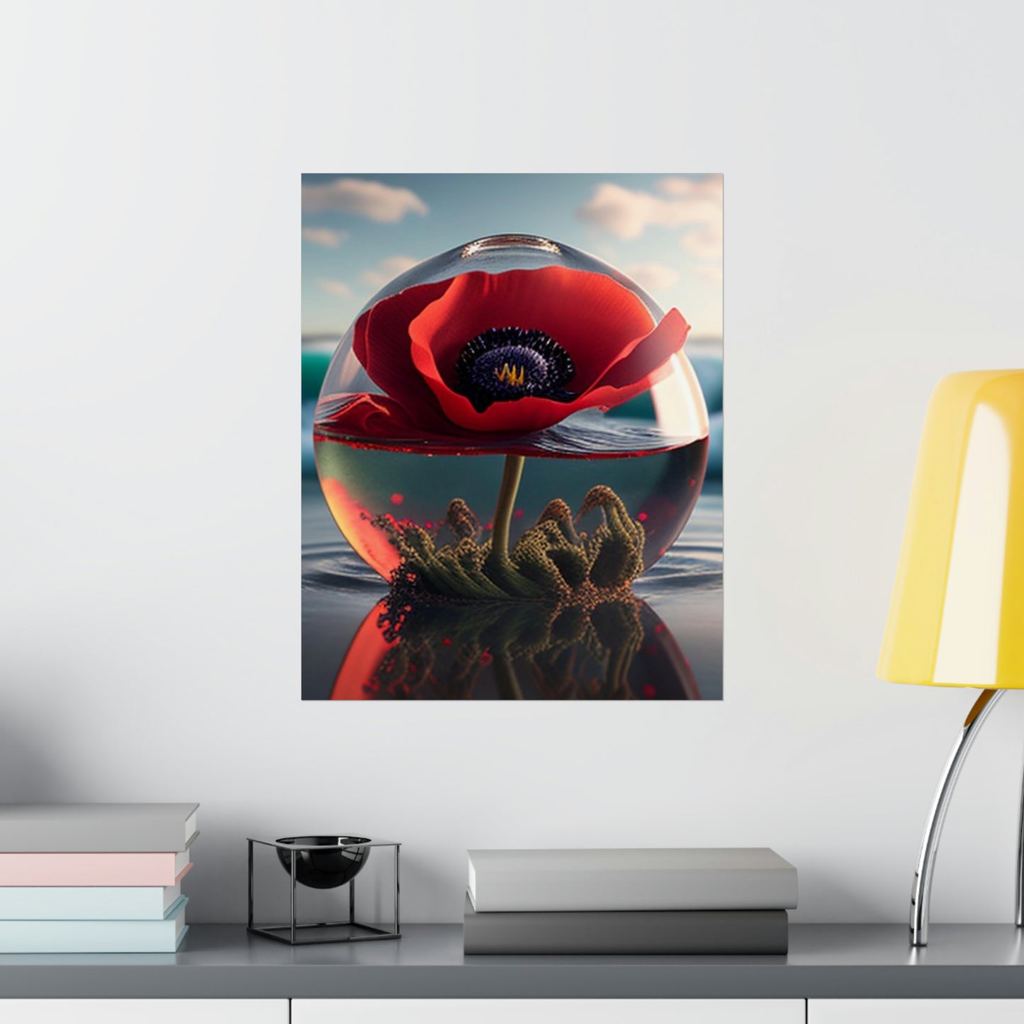 Premium Matte Vertical Posters Red Anemone in a Vase 4