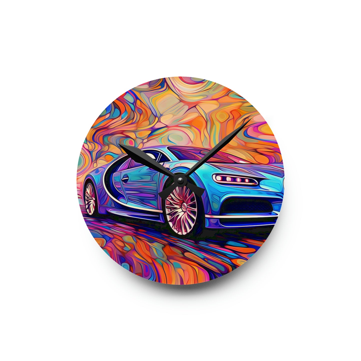 Acrylic Wall Clock Bugatti Abstract Concept 3