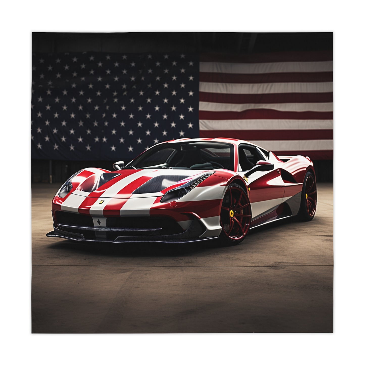Tablecloth American Flag Background Ferrari 2