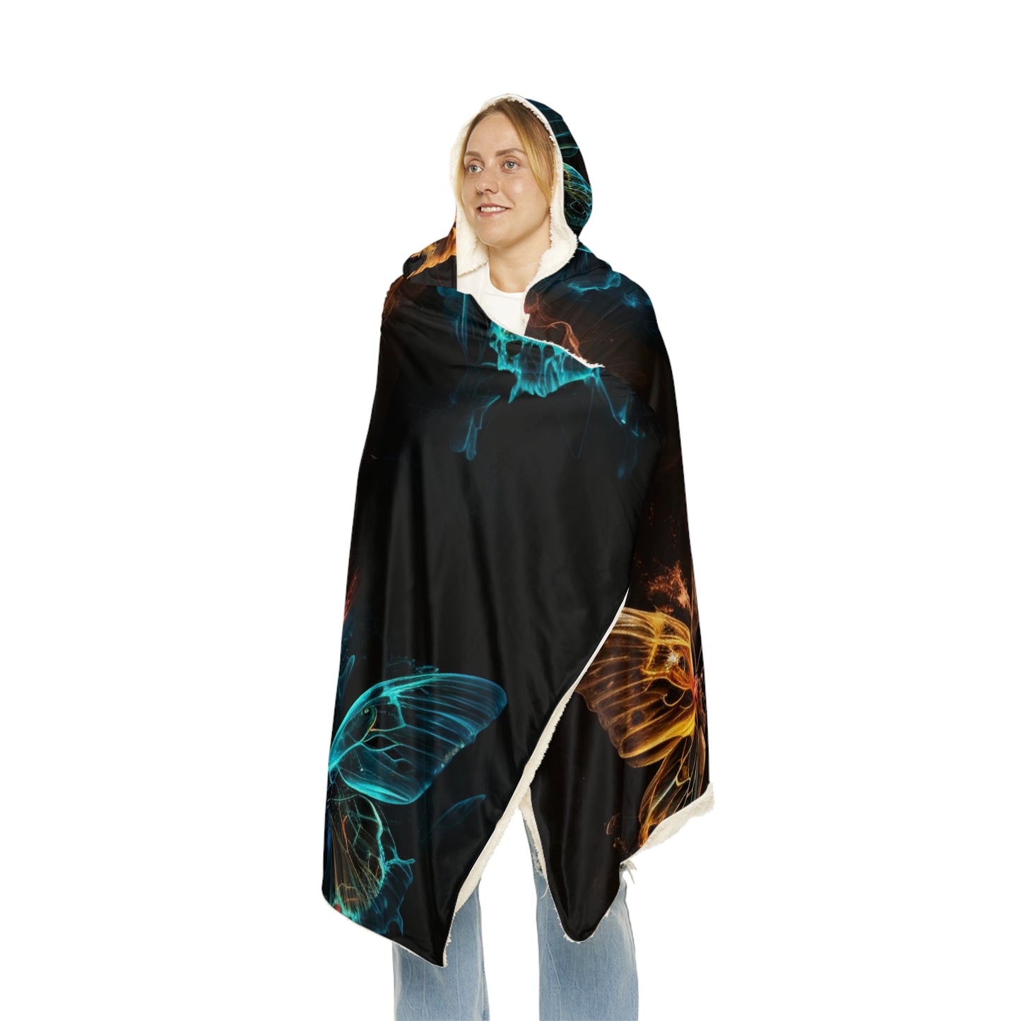 Snuggle Hooded Blanket Kiss Neon Butterfly 5