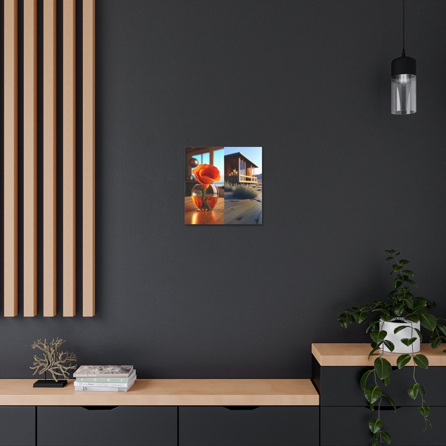 Canvas Gallery Wraps Poppy in a Glass Vase 3